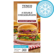 Tesco 4 Double Cheeseburgers 568g