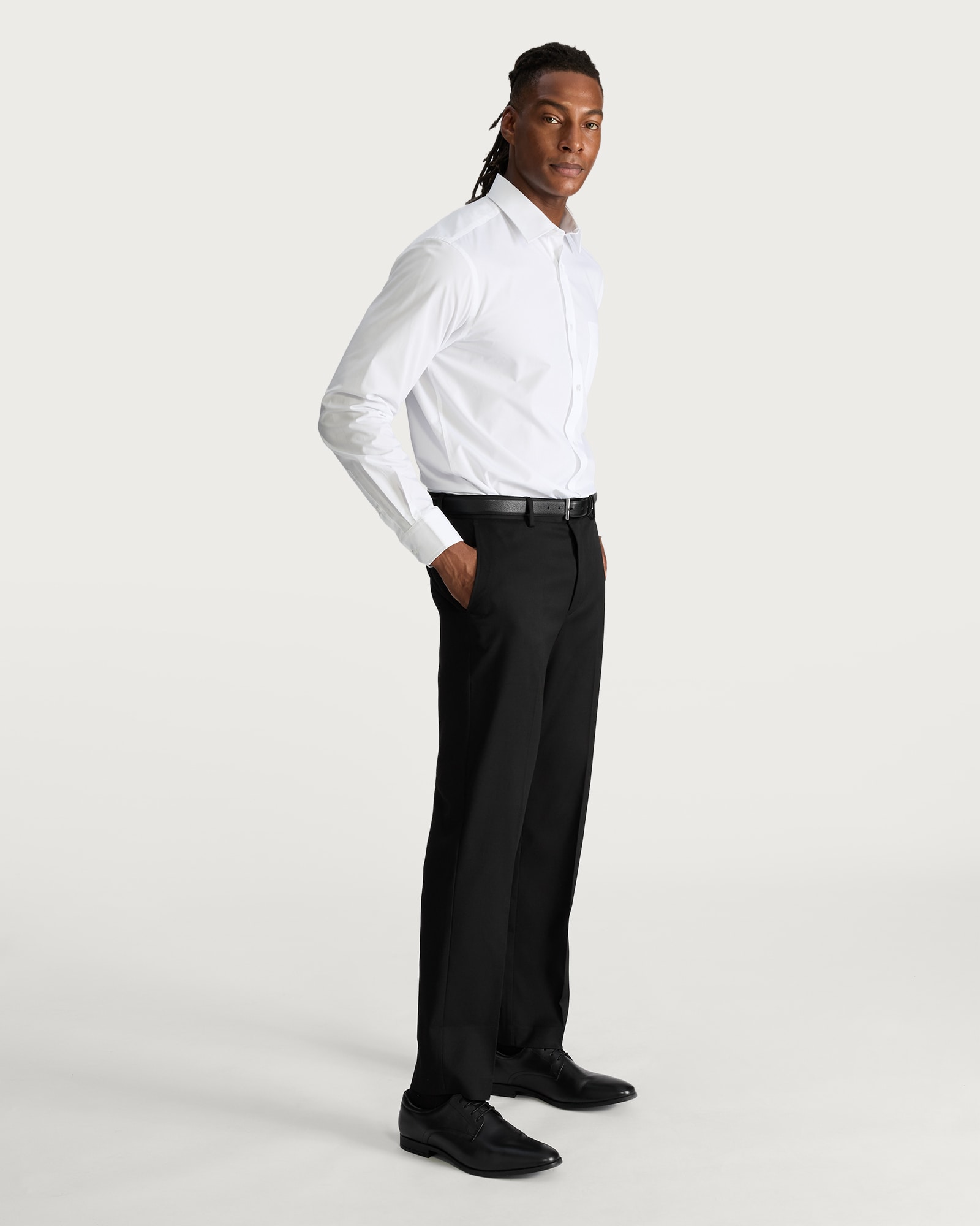 F&F Regular Fit Formal Trousers in Black thumbnail 2