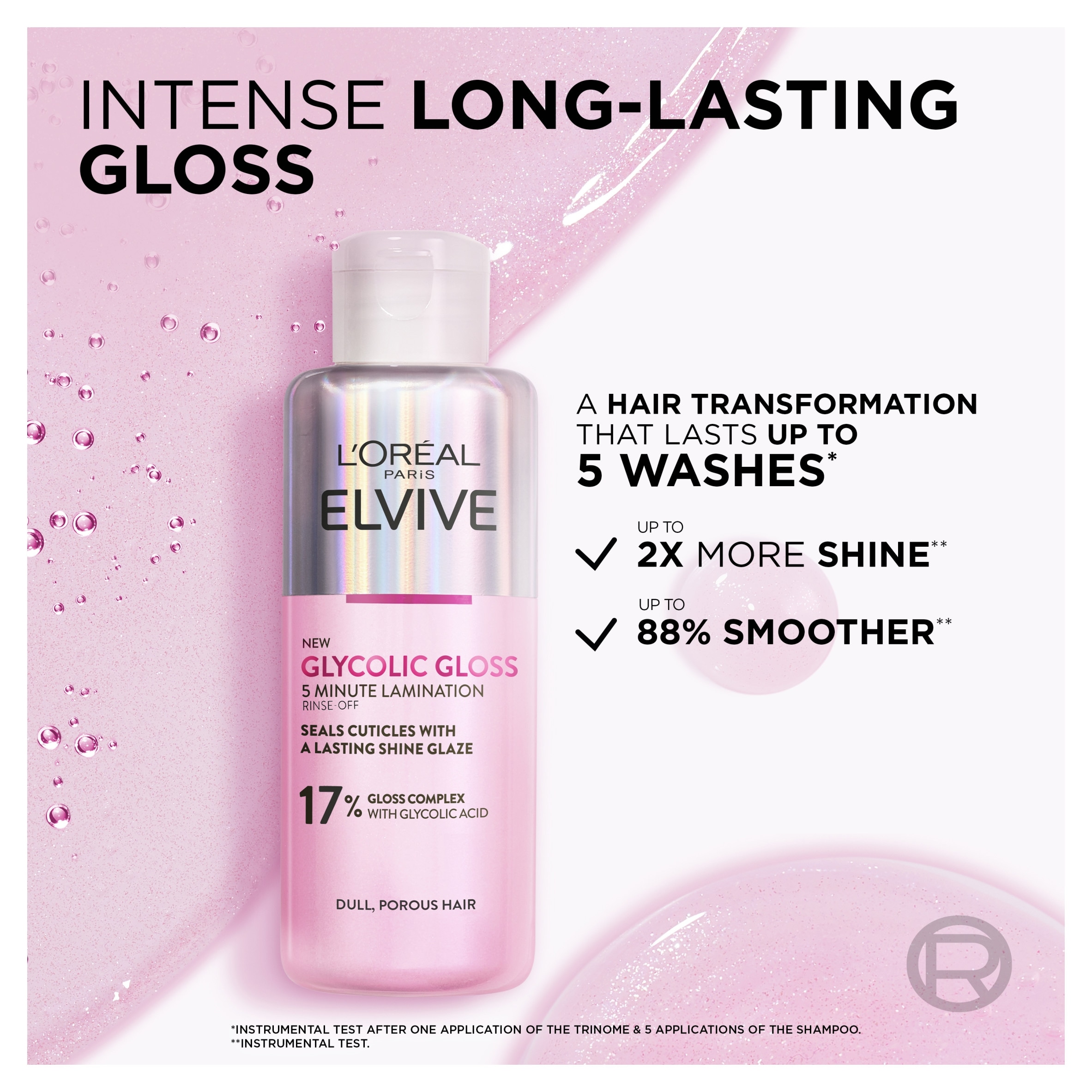 L'Oreal Paris Elvive Glycolic Gloss 5 Minute Lamination 200ml thumbnail 2
