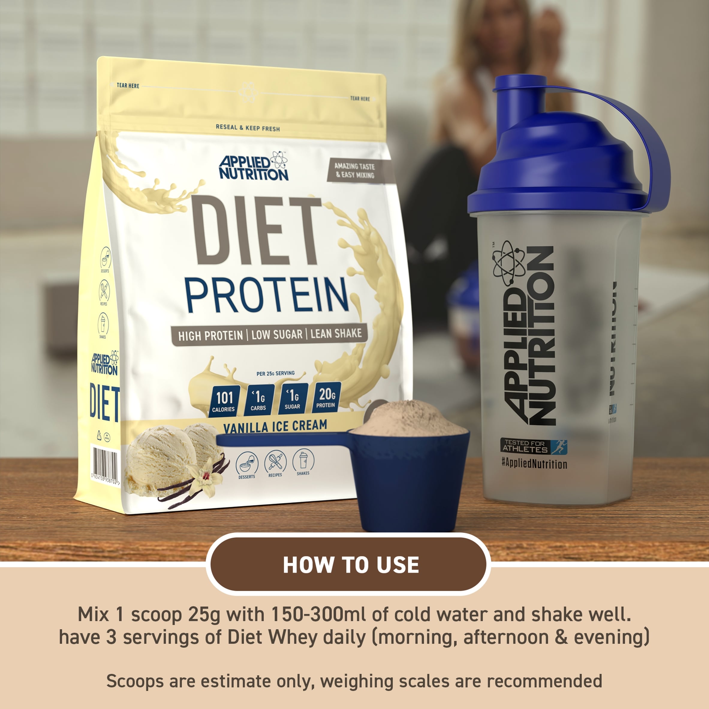Applied Nutrition Diet Protein Powder Vanilla Ice Cream 450g thumbnail 3
