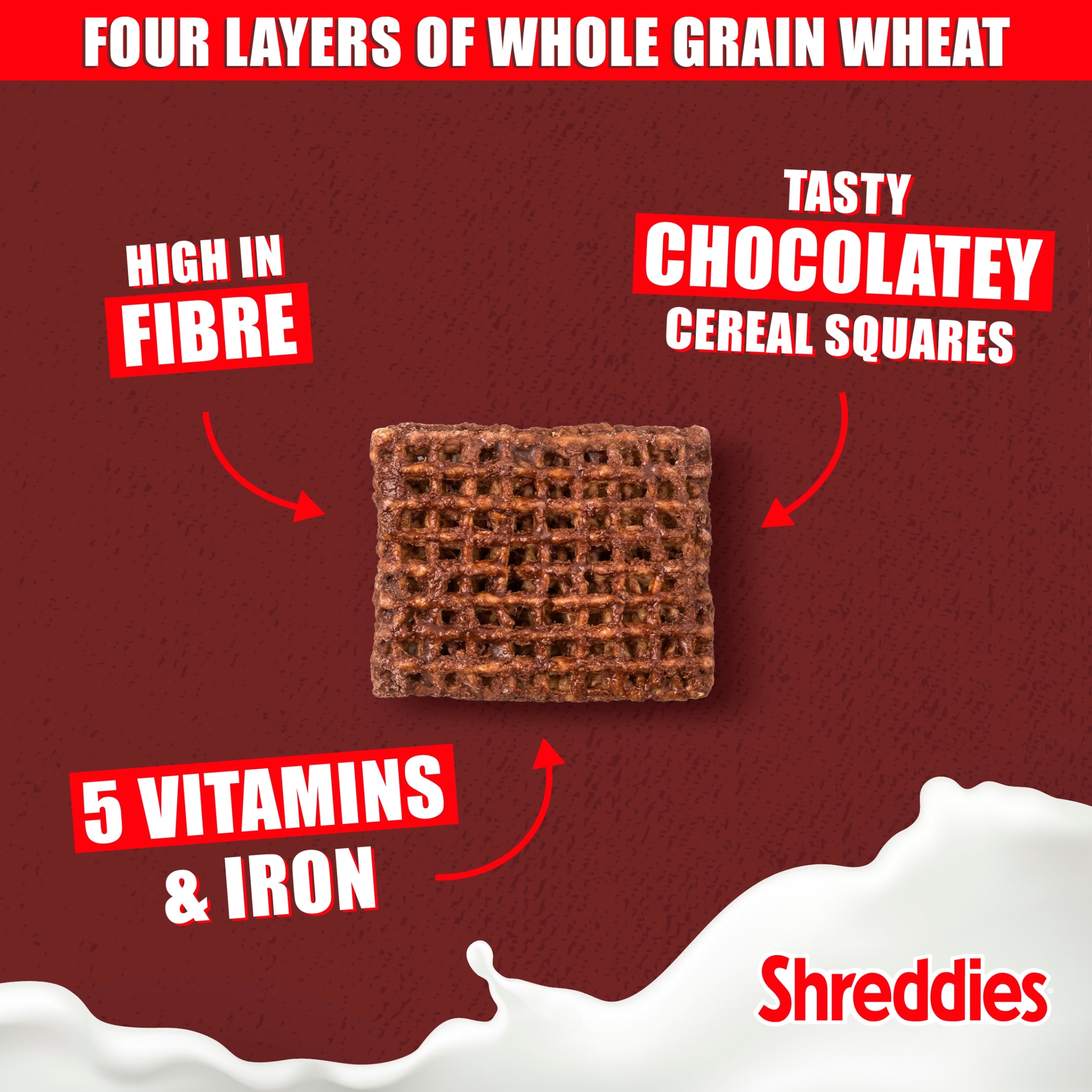 Nestlé Shreddies Coco Chocolate Malted Wheats Breakfast Cereal 600g thumbnail 3