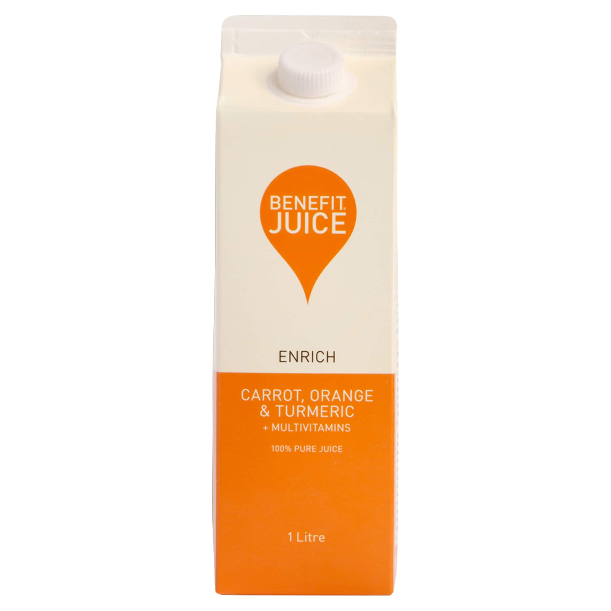 Benefit 100% Pure Juice Carrot, Orange & Turmeric + Multivitamins 1 Litre