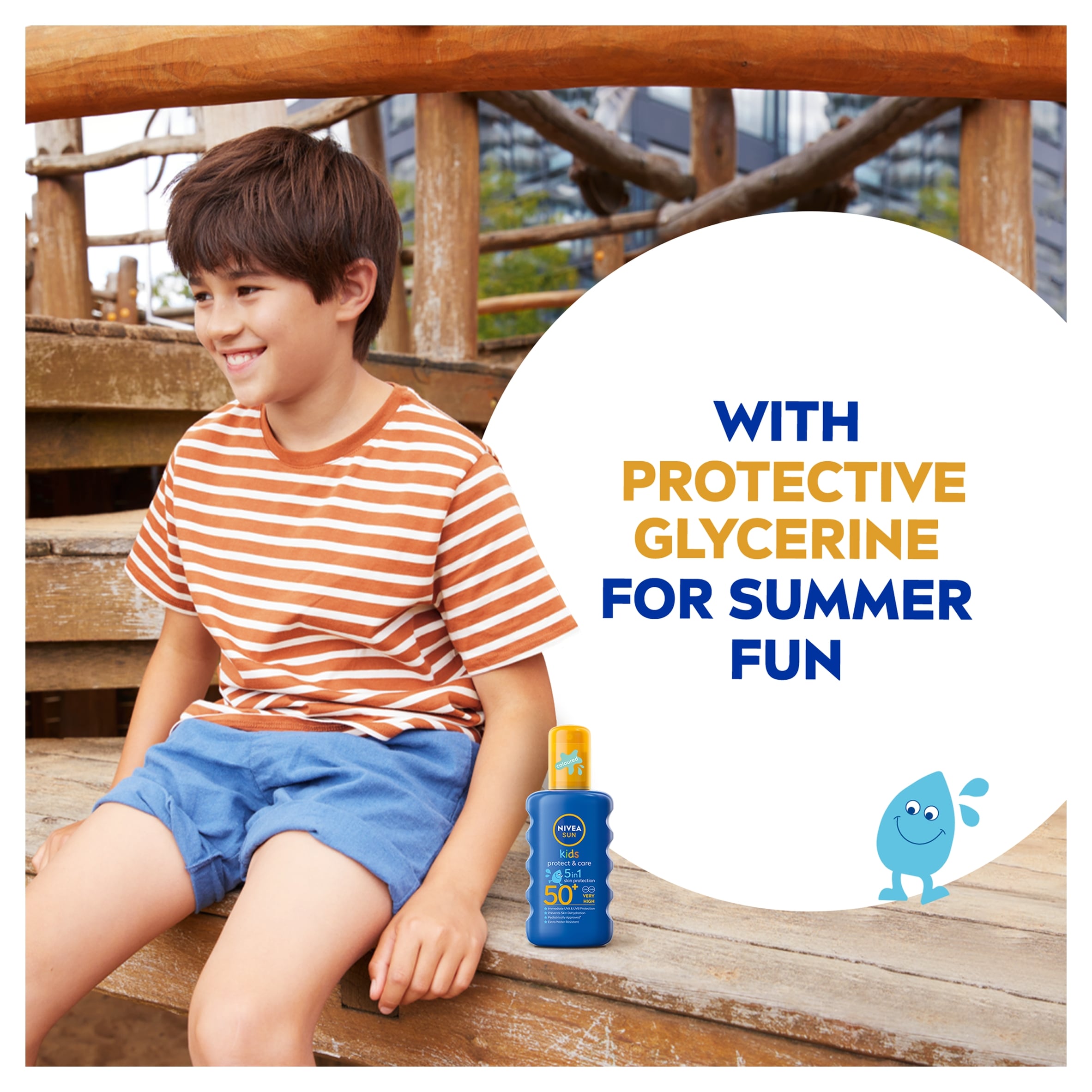 NIVEA SUN Kids Protect & Care Coloured Sun Cream Spray SPF50+ 200ml thumbnail 2