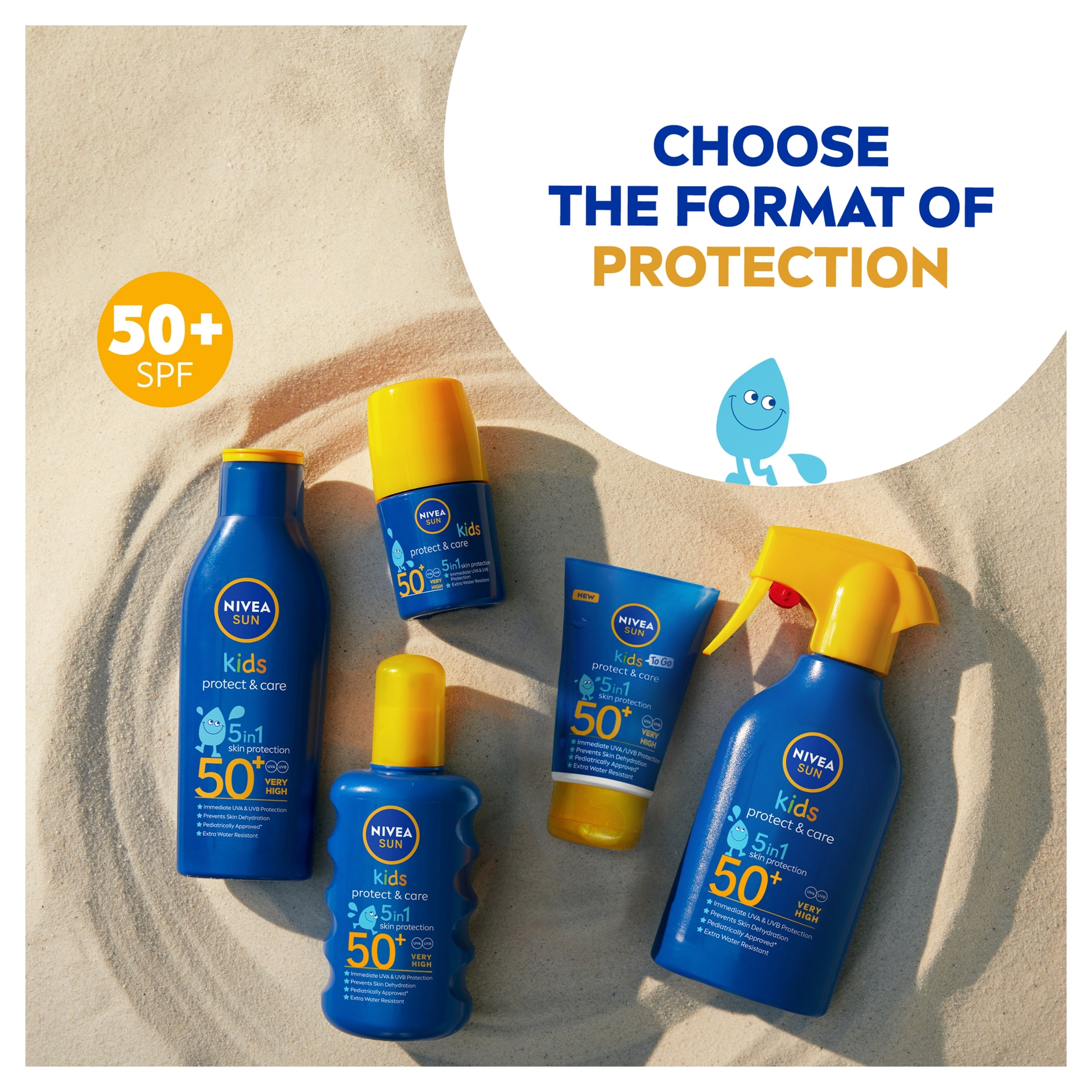 NIVEA SUN Kids Protect & Care Coloured Sun Cream Spray SPF50+ 200ml thumbnail 5