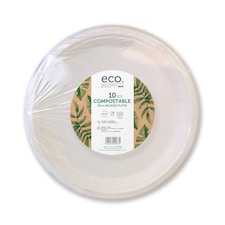 Jena Eco Bagasse Plates 26Cm 10 Pack