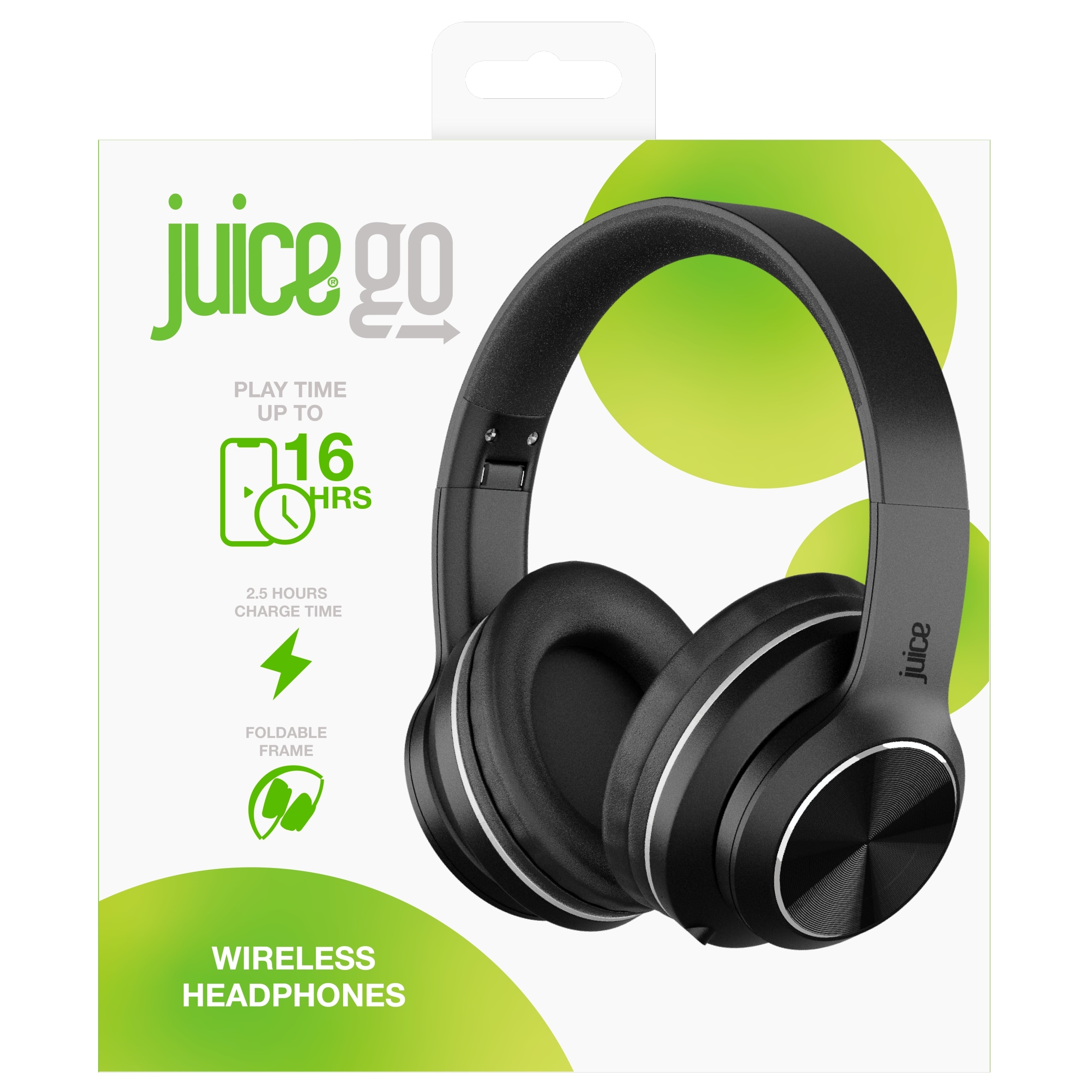 Juice Go Wireless Bluetooth On Ear Headphones Black