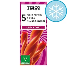 Tesco Sour Cherry Cola Helter Skelter Ice Lollies 5x70ml
