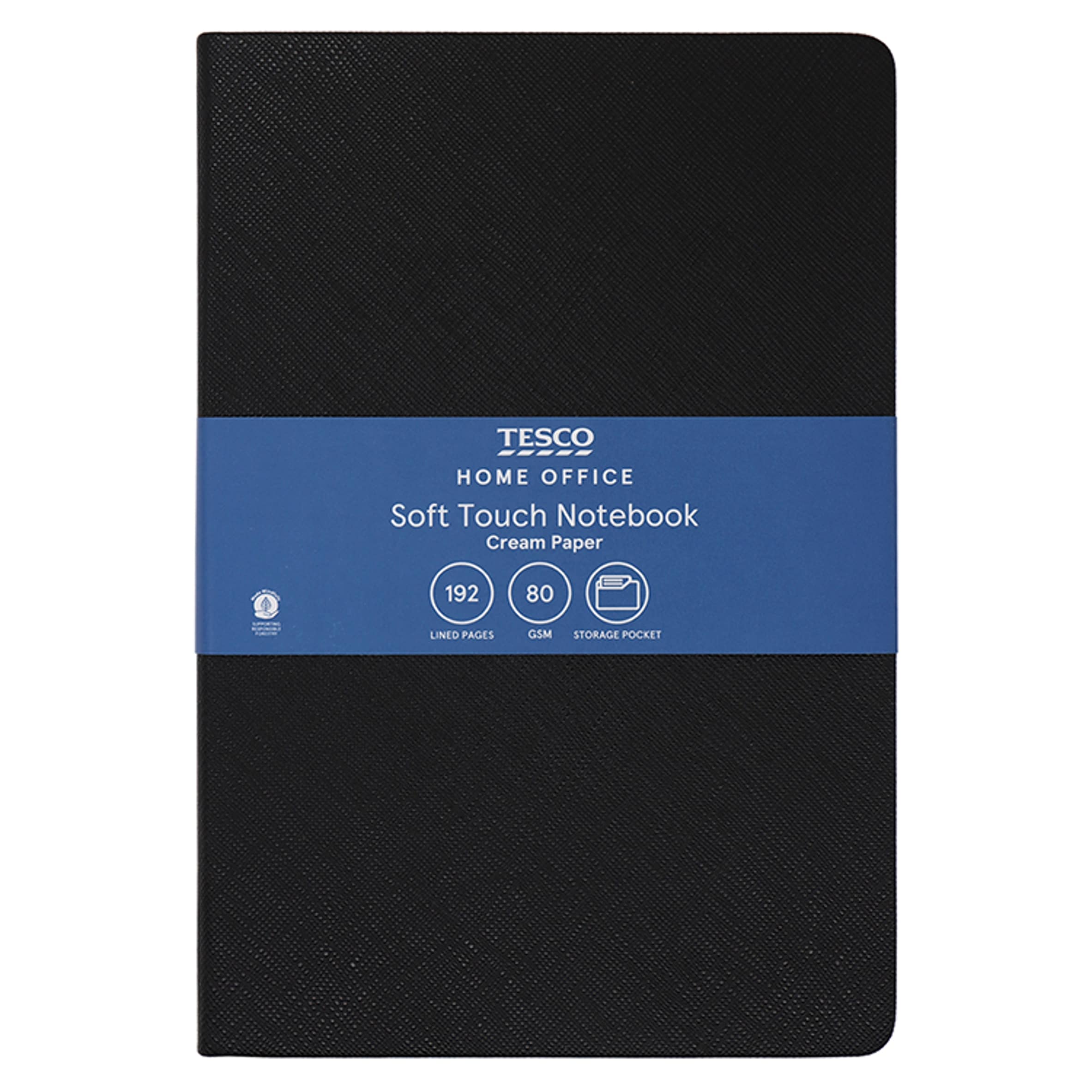 Tesco Black Soft Cover Notebook 192 pages A5