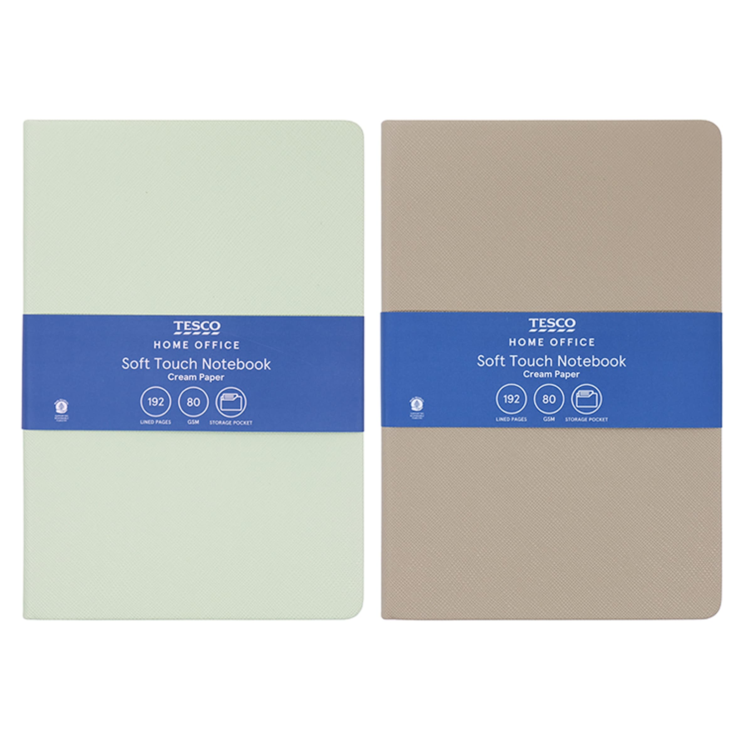 Tesco Assorted Soft Touch Notebook 192 Pages A5