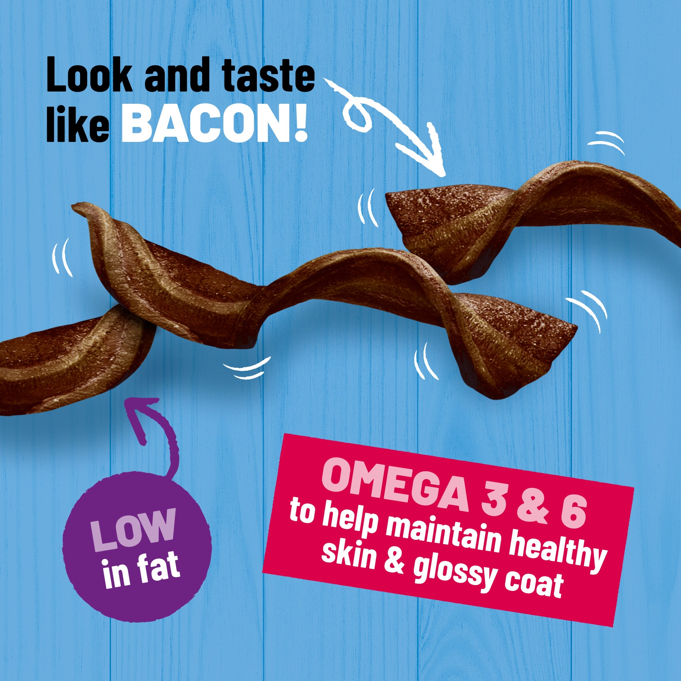 BAKERS Sizzlers Bacon and Cheese Dog Treats 315g thumbnail 3