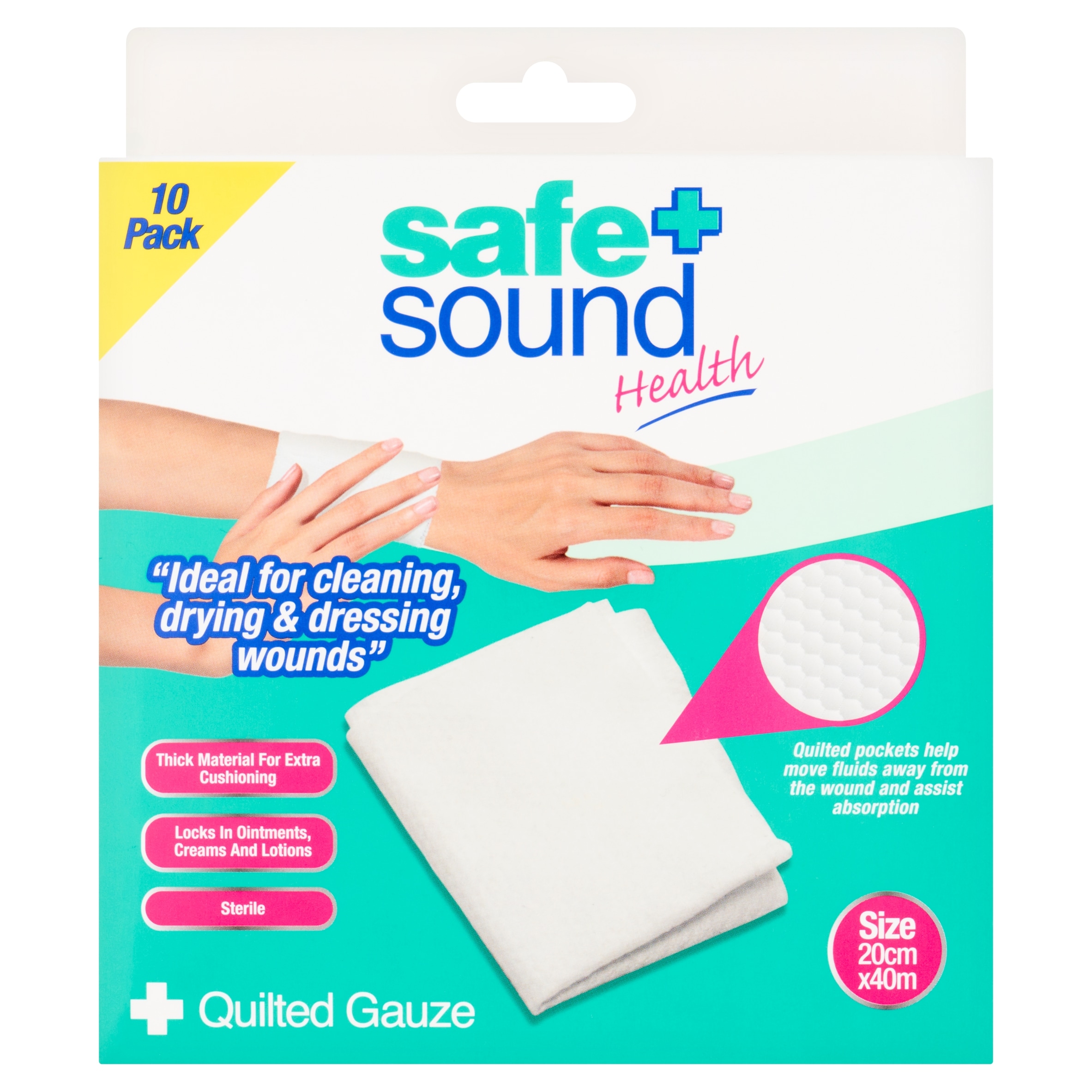 Safe & Sound Health Quilted Gauze 10 Pack