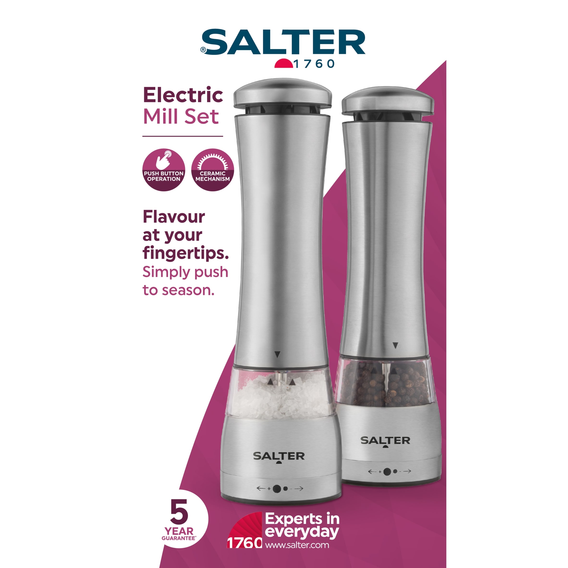 Salter Electric Salt & Pepper Grinder Set 2 Pk thumbnail 2