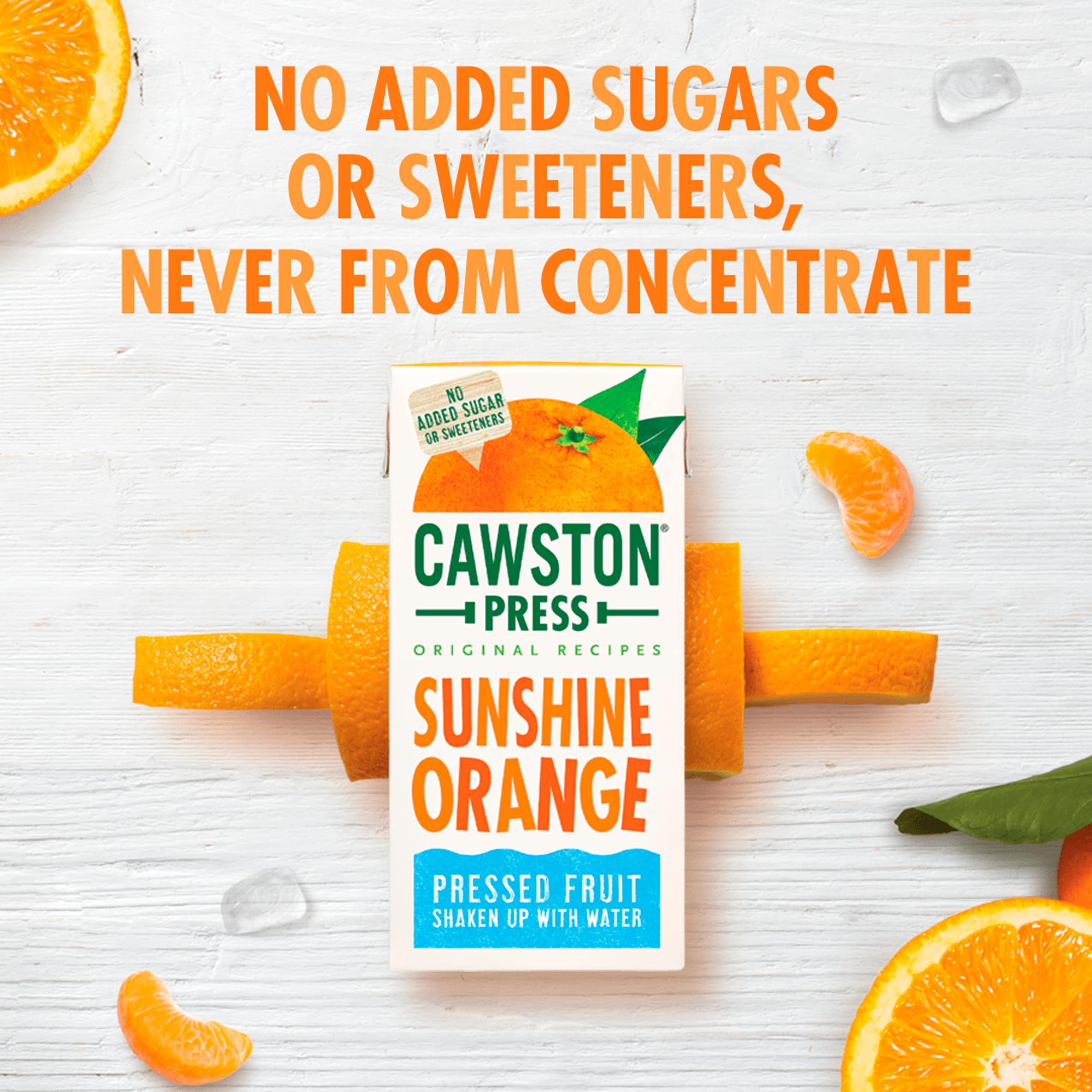 Cawston Press Sunshine Orange Fruit Water Juice Drink 3 x 200ml thumbnail 2