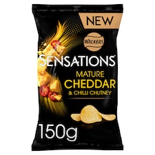 Sensations Mature Cheddar & Chilli Chutney Flavour Potato Crisps 150g