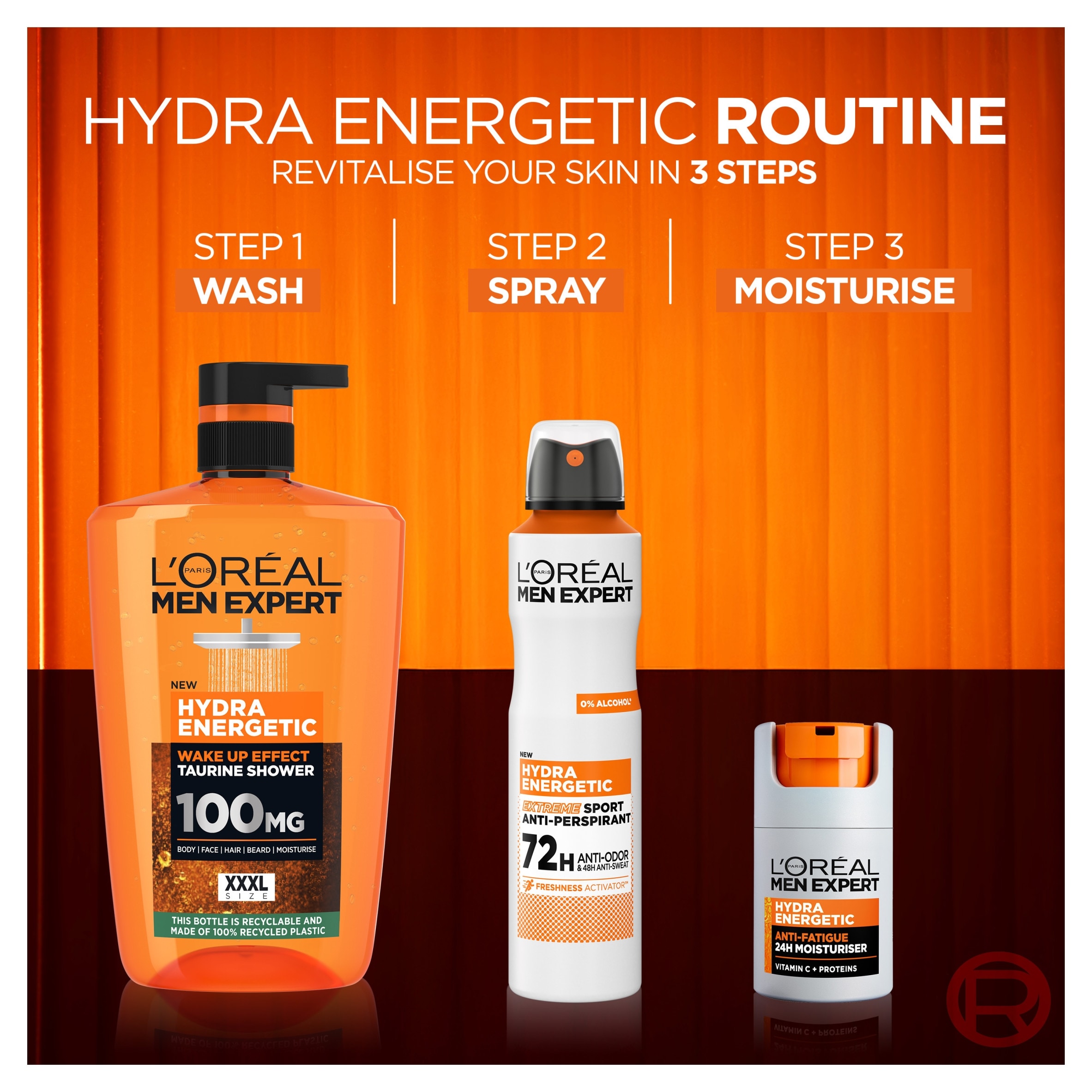 L'Oreal Men Expert Hydra Energetic Shower Gel 1 Litre thumbnail 5