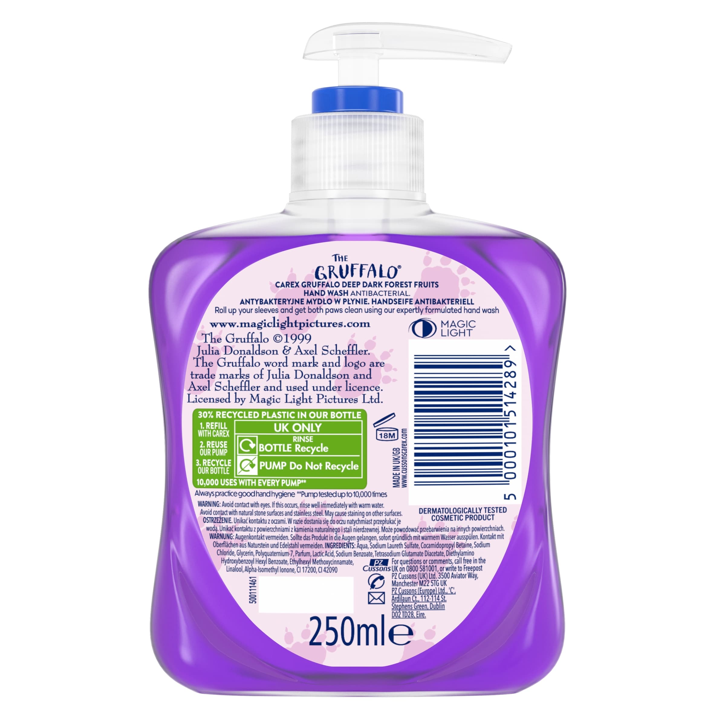 Carex Gruffalo Deep Dark Forest Fruits Handwash 250ml thumbnail 2
