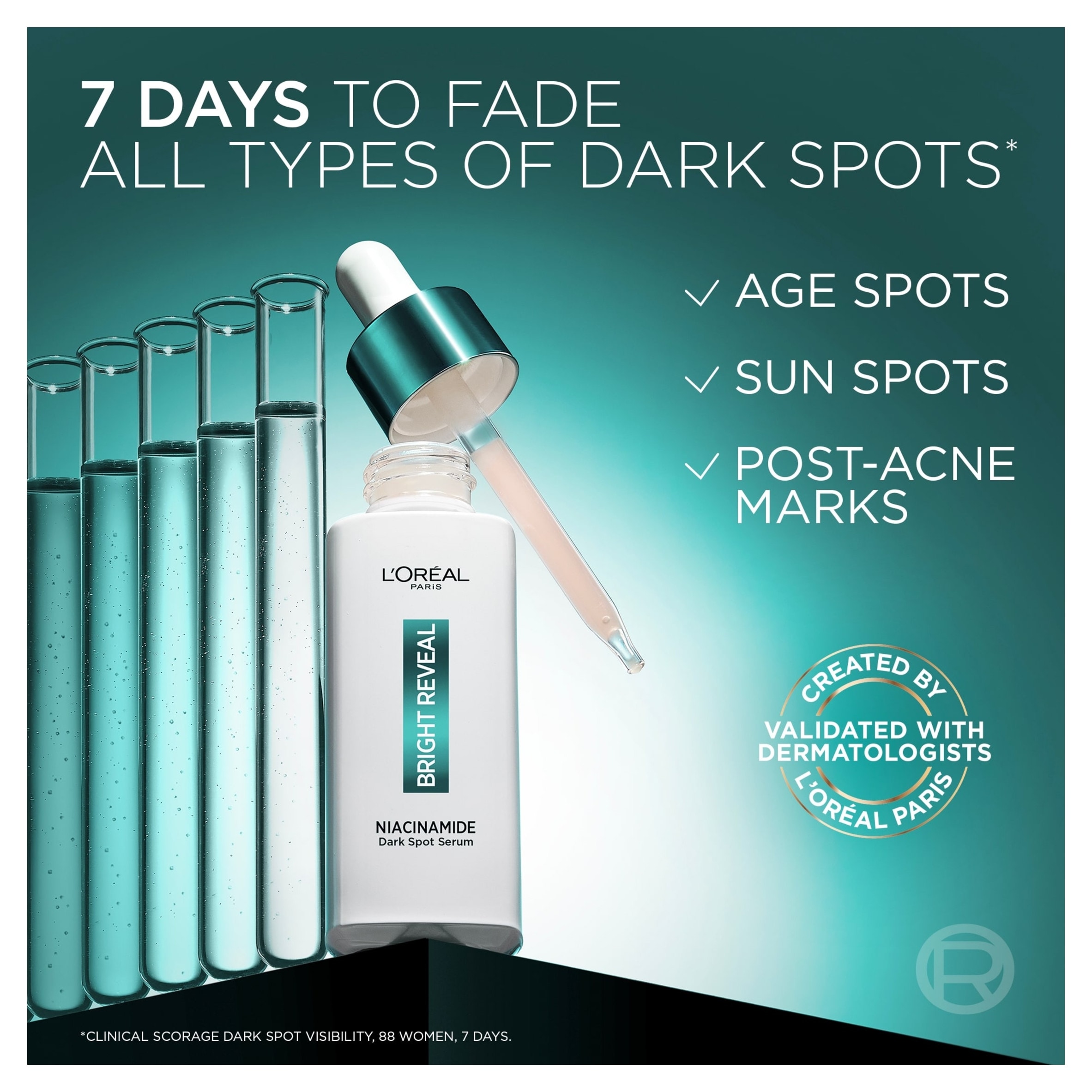 L'Oreal Paris Bright Reveal Niacinamide Dark Spot Serum 30ml  thumbnail 2