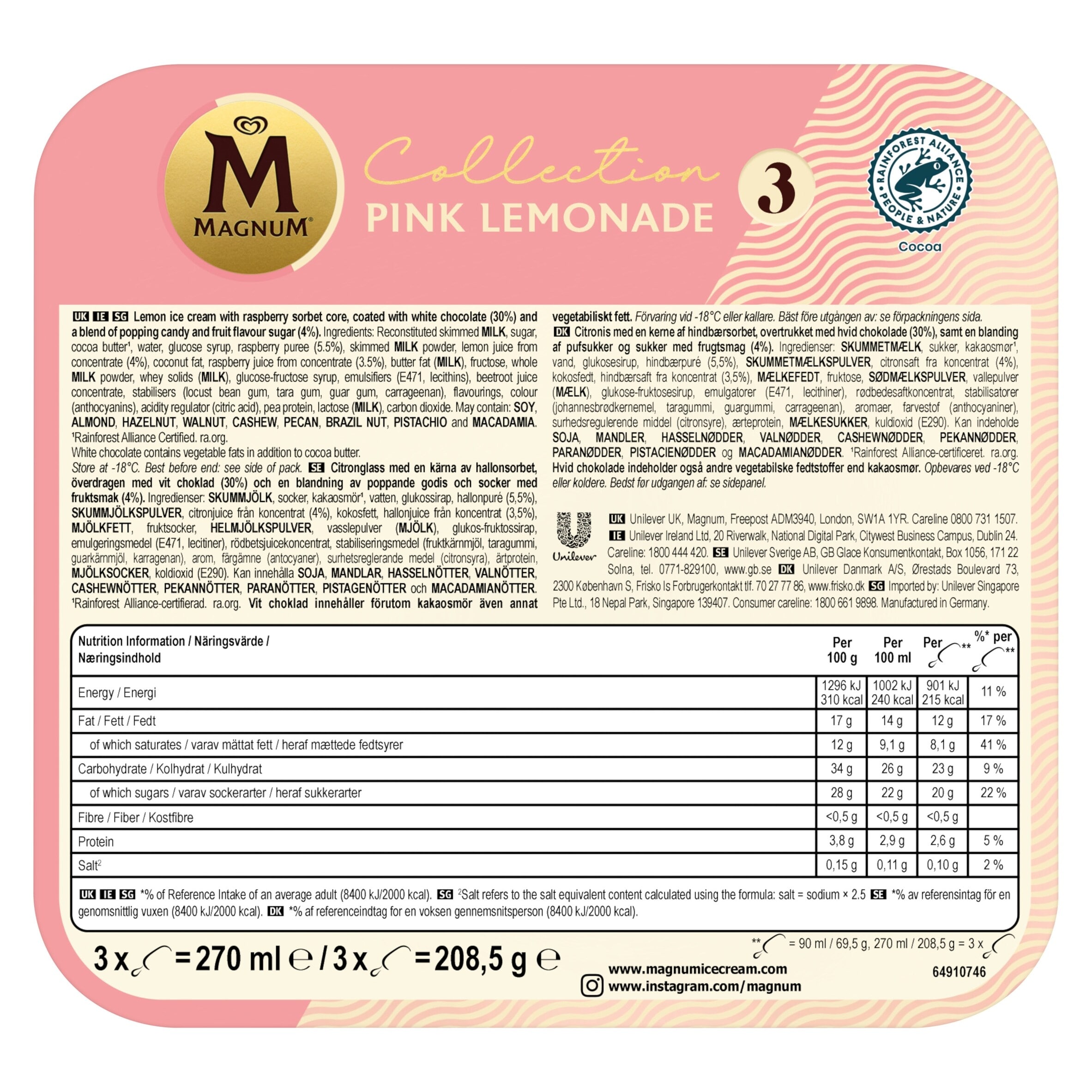 Magnum Collection Pink Lemonade Ice Cream Sticks 3  90ml thumbnail 2