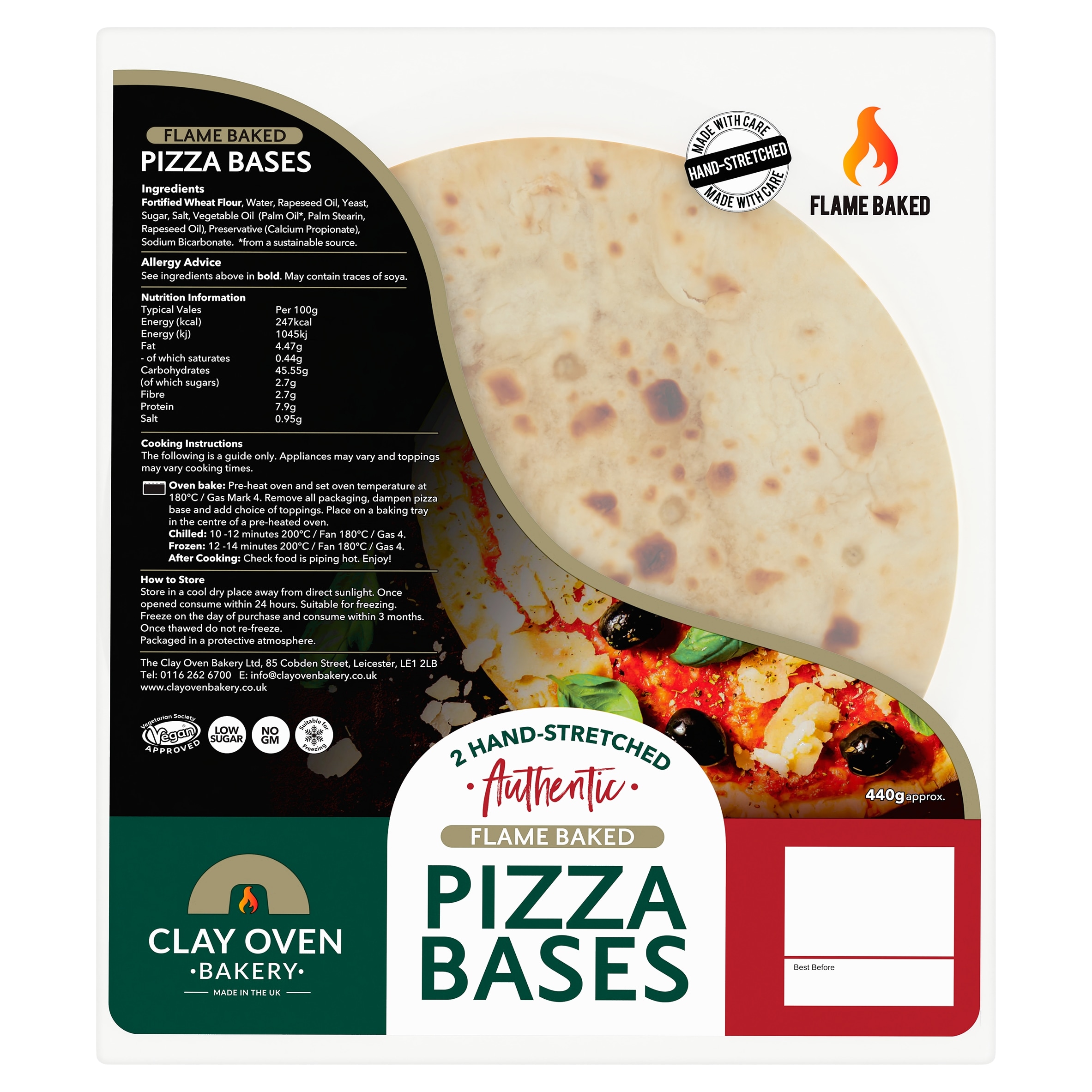 Clay Oven Bakery Artisan Flame Baked Pizza Bases 2 pack