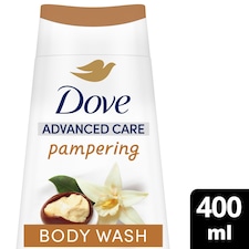 Dove Pampering 24hr Moisturisation Advanced Care Body Wash Shower Gel Shea Butter & Vanilla 400ml