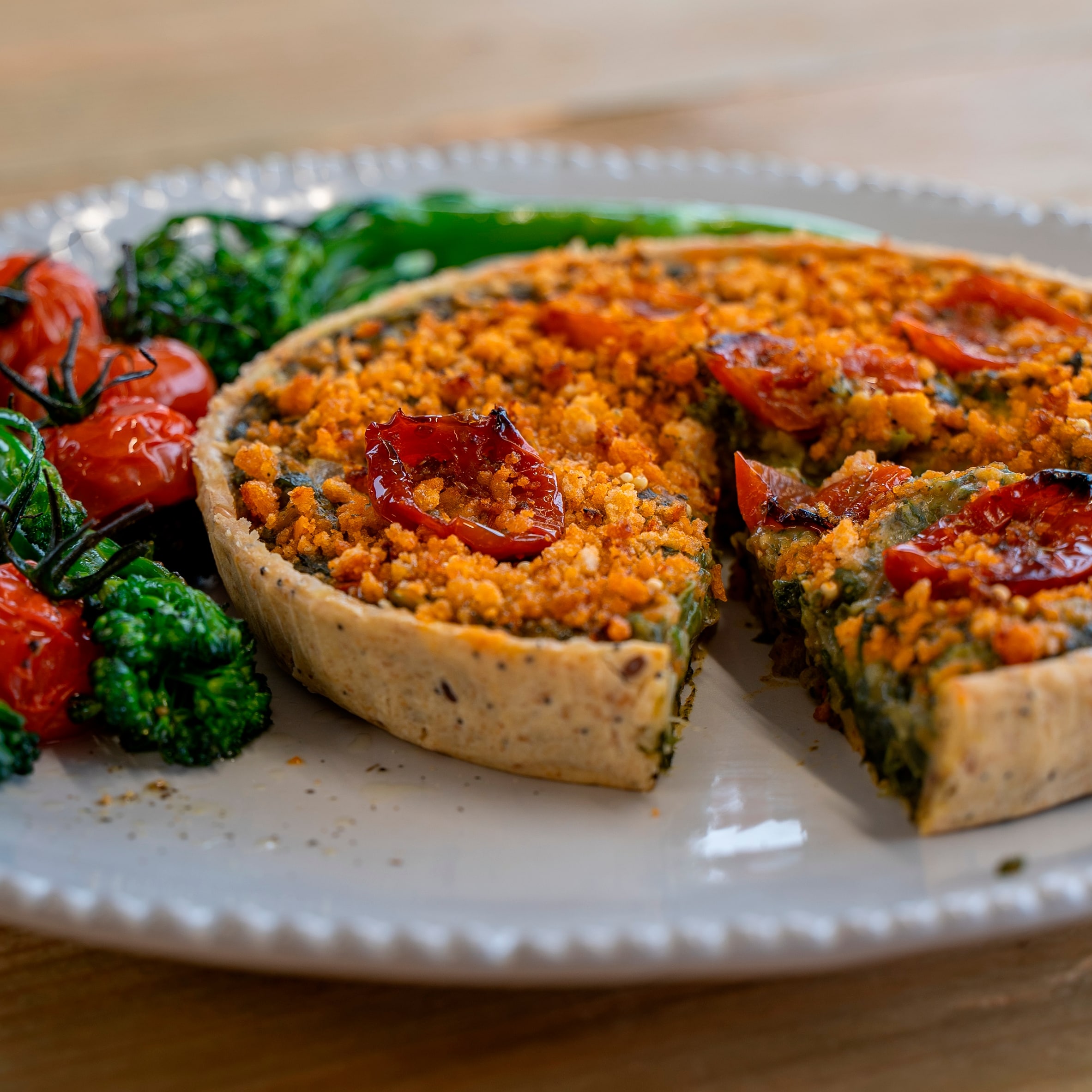 Higgidy Roasted Tomato, Broccoli and Spinach Quiche 380G thumbnail 2