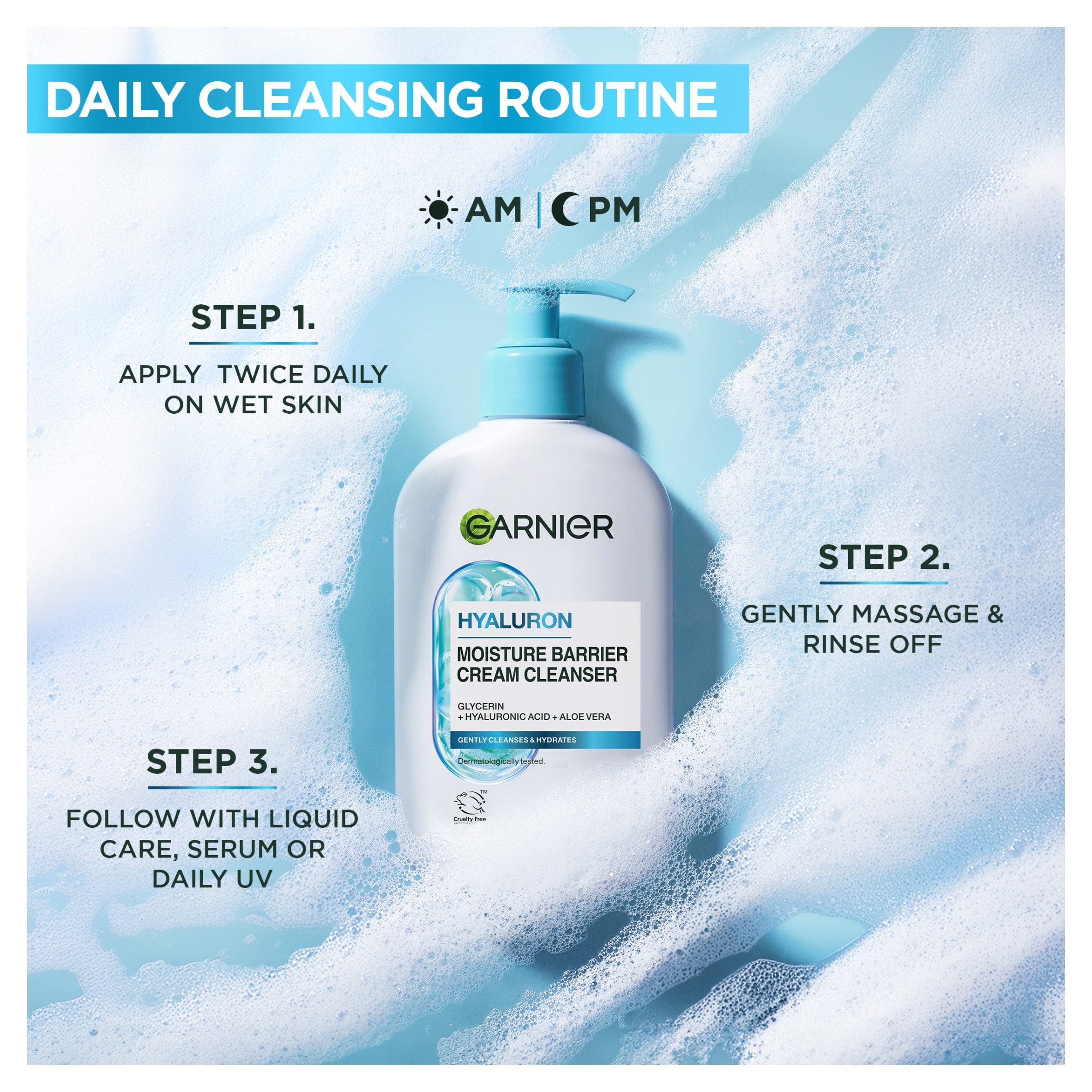 Garnier Skinactive Soothing Aloe Cream Cleanser 250ml thumbnail 5