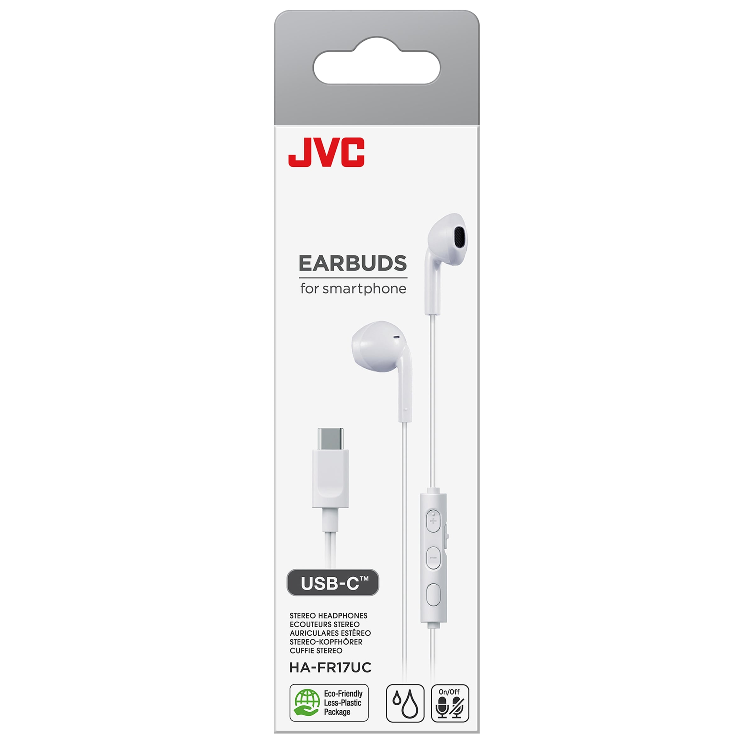 JVC HA-FR17UC USB C Cable Wired In Ear Headphones White thumbnail 2