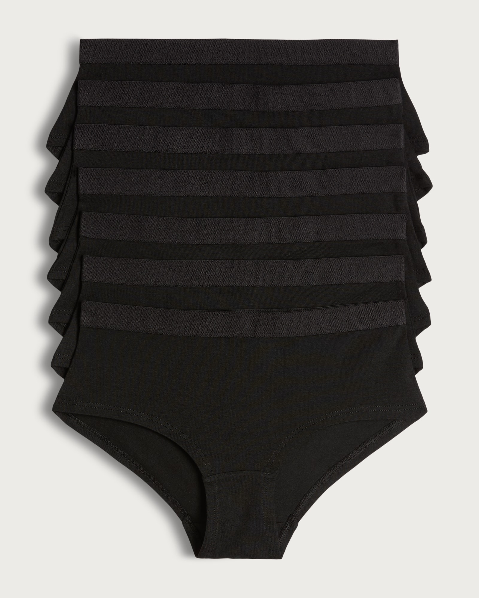 F&F Girls 7-Pack Cotton Rich Short Knickers in Black