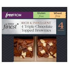 Tesco Finest Free From Triple Chocolate Topped Brownies 4 Pack