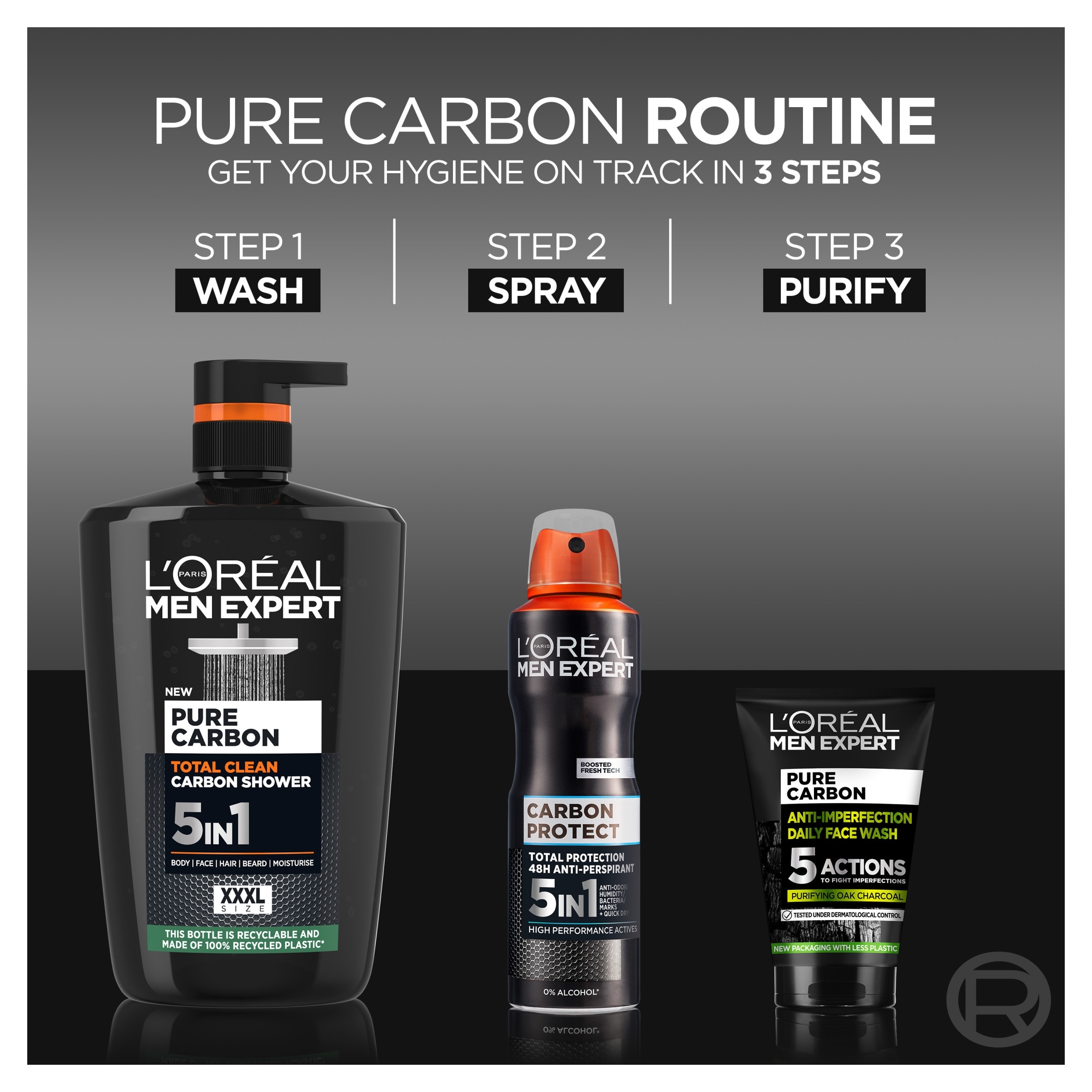 L'Oreal Men Expert Pure Carbon 5in1 Shower Gel 1L thumbnail 4