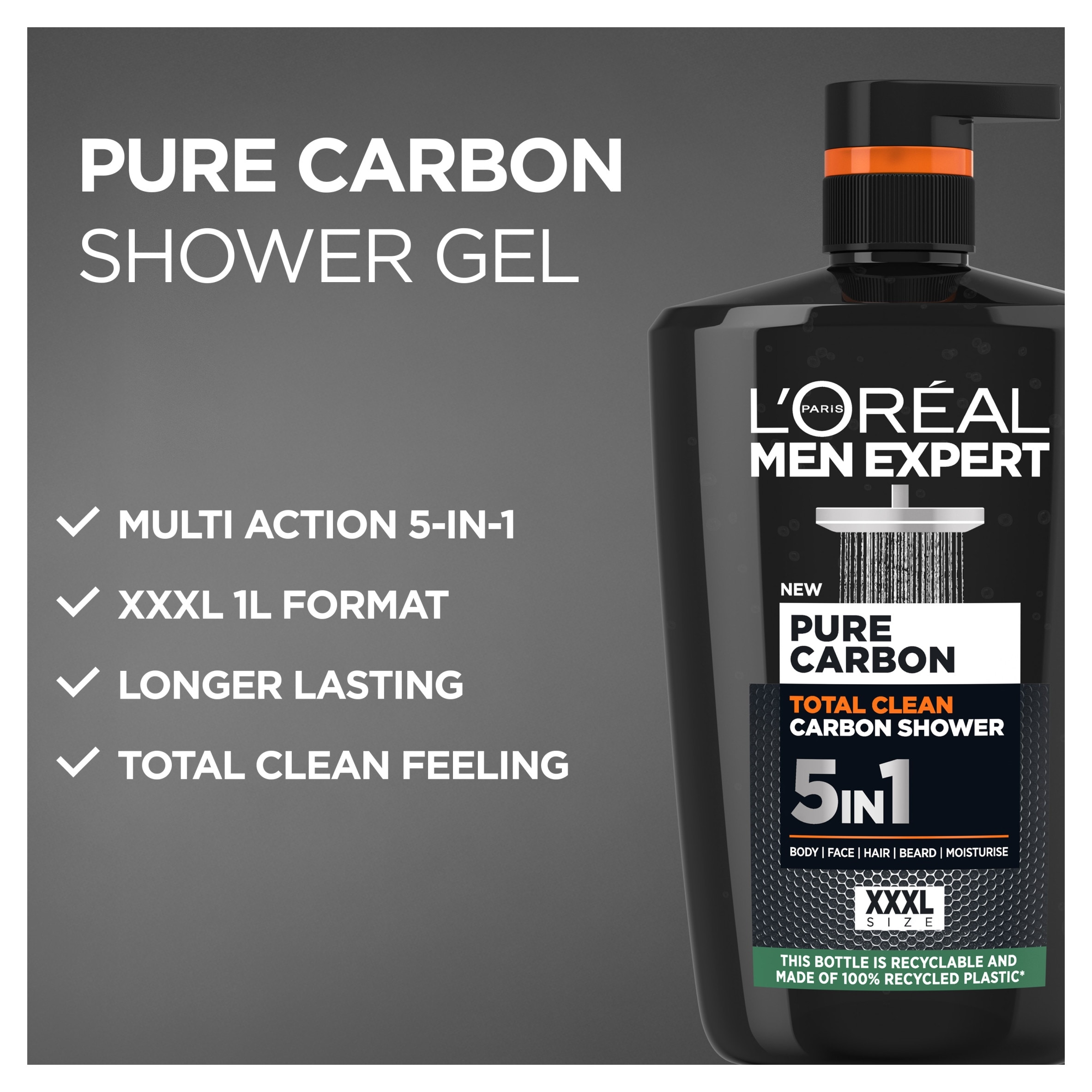 L'Oreal Men Expert Pure Carbon 5in1 Shower Gel 1L thumbnail 5