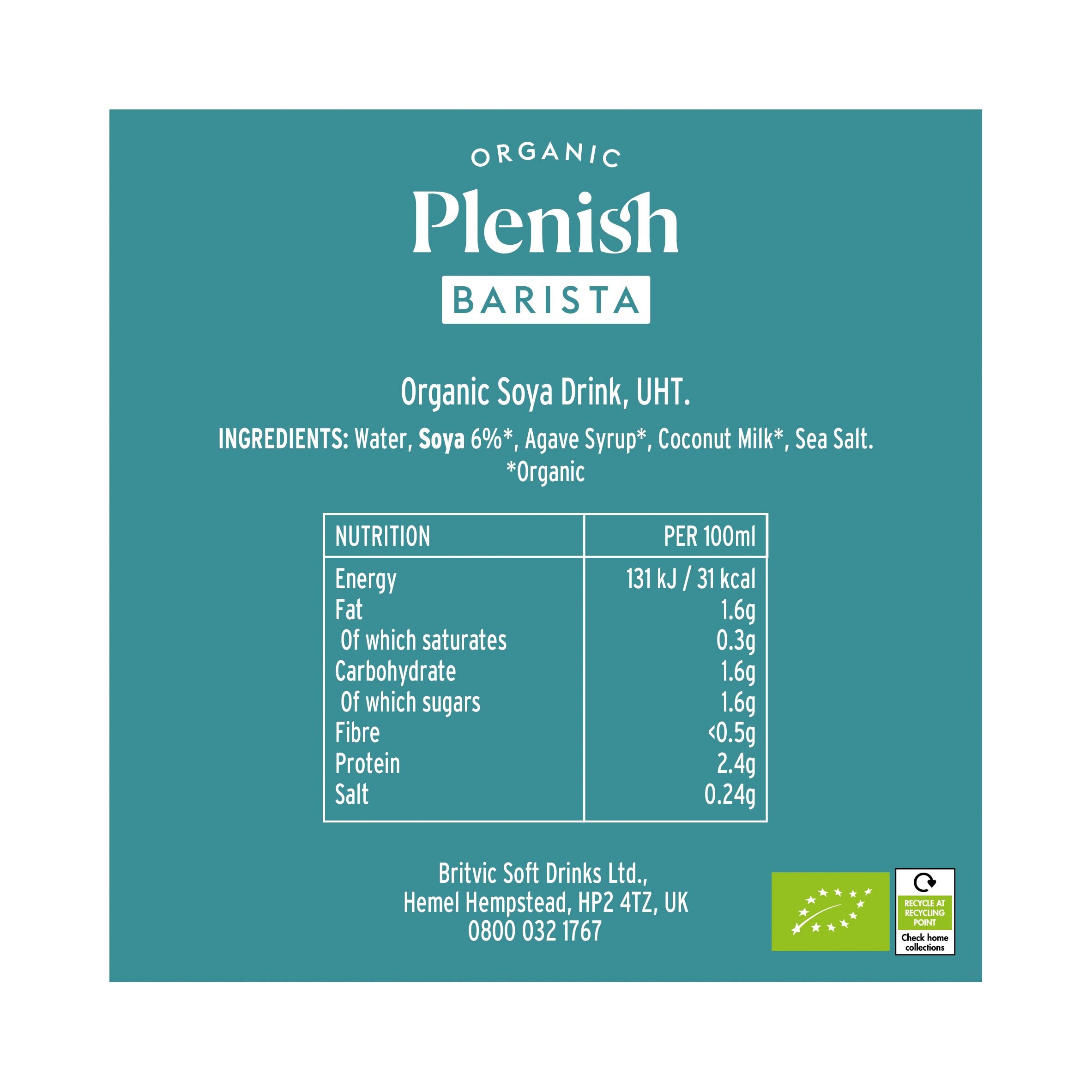 Plenish Organic Barista Soya 1L thumbnail 5