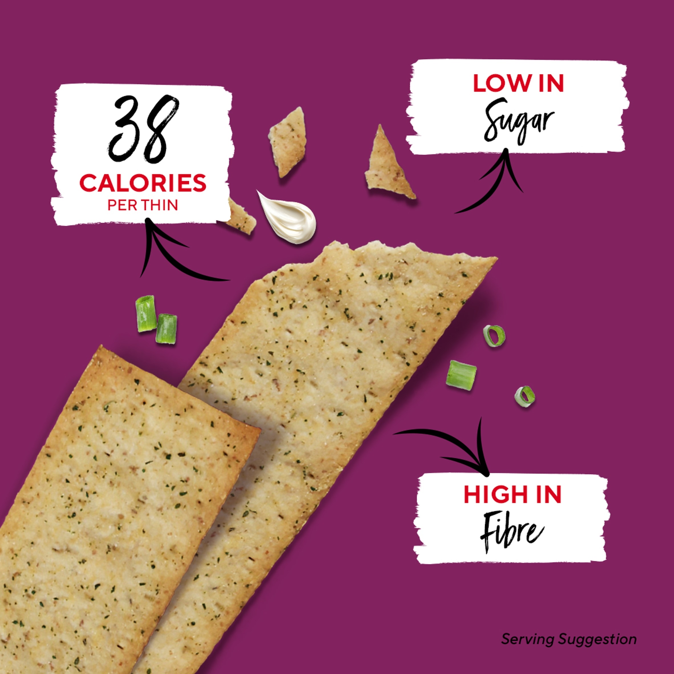 Ryvita Thins Snack It Sour Cream & Chive Flavour Flatbread Snacks 125g thumbnail 2