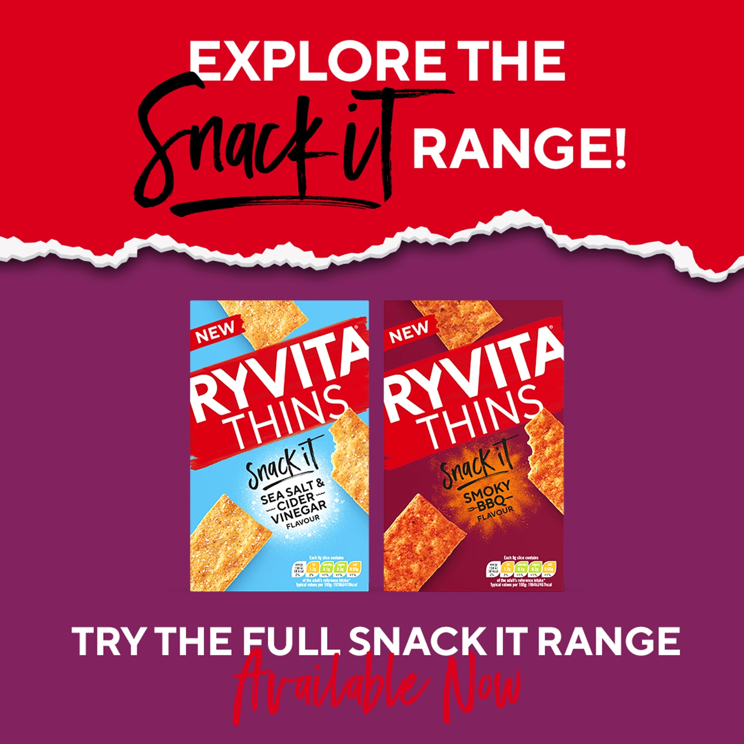 Ryvita Thins Snack It Sour Cream & Chive Flavour Flatbread Snacks 125g thumbnail 5