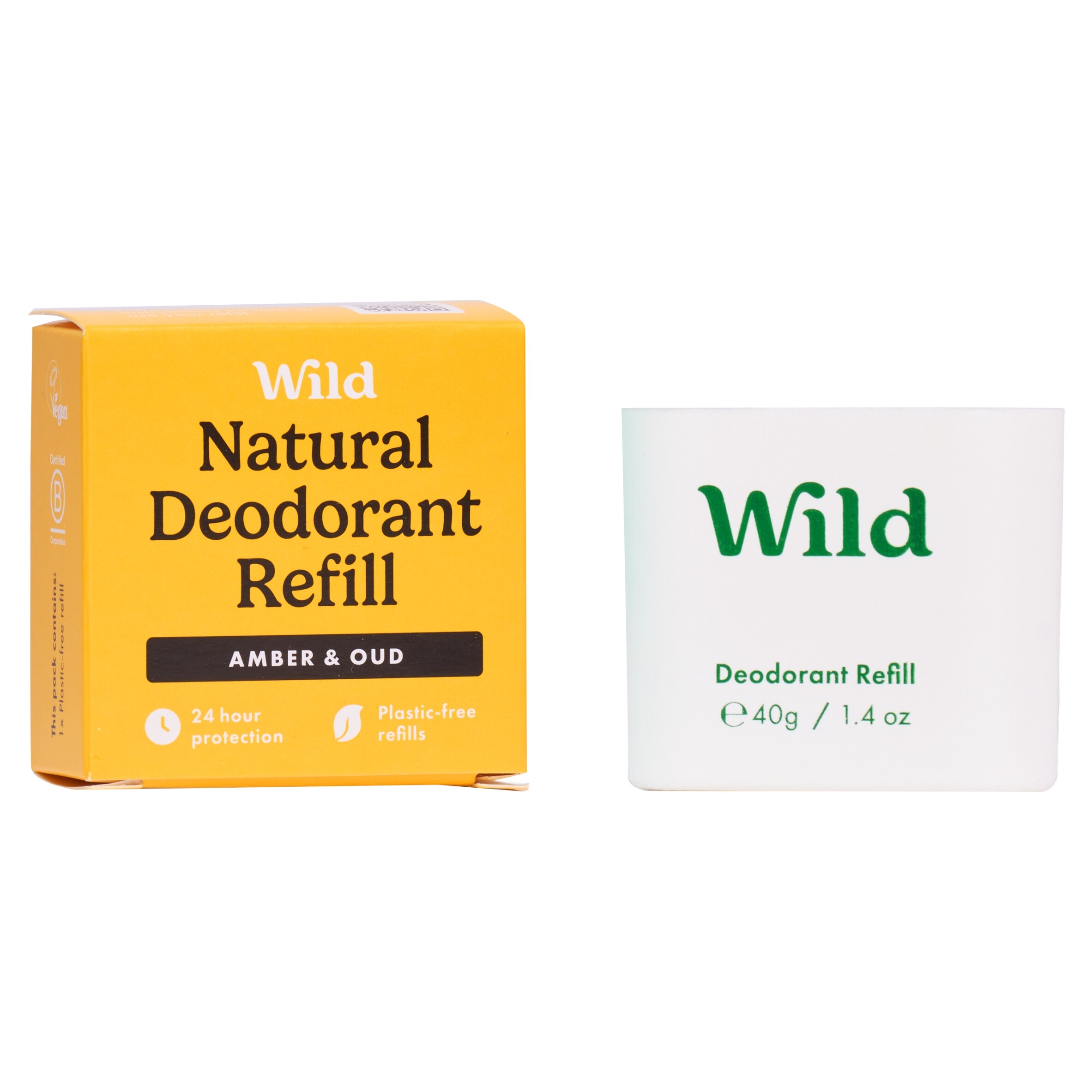 Wild Natural Deodorant Refill Amber & Oud 40g thumbnail 2