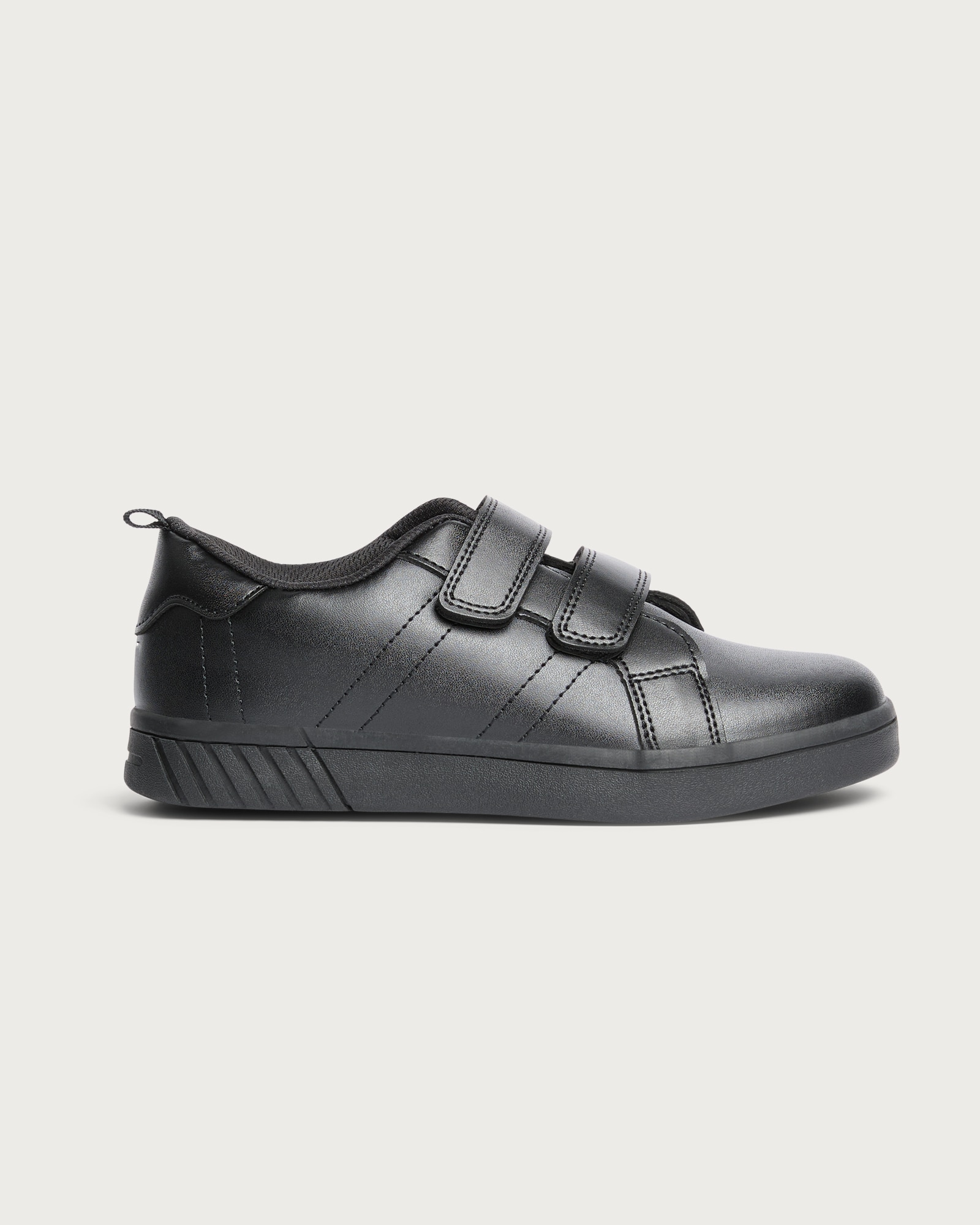 F&F School Boys Double Strap Fastening Trainers in Black