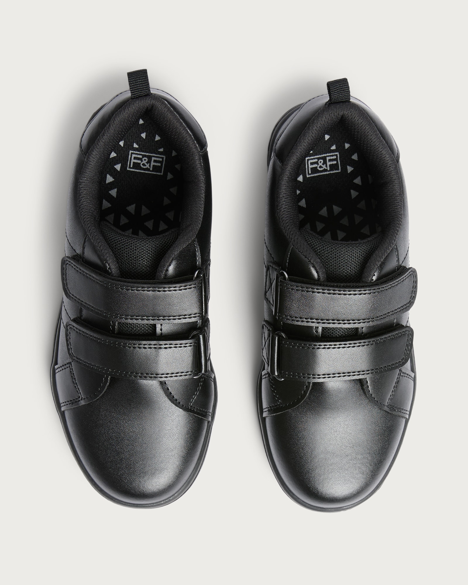 F&F School Boys Double Strap Fastening Trainers in Black thumbnail 2