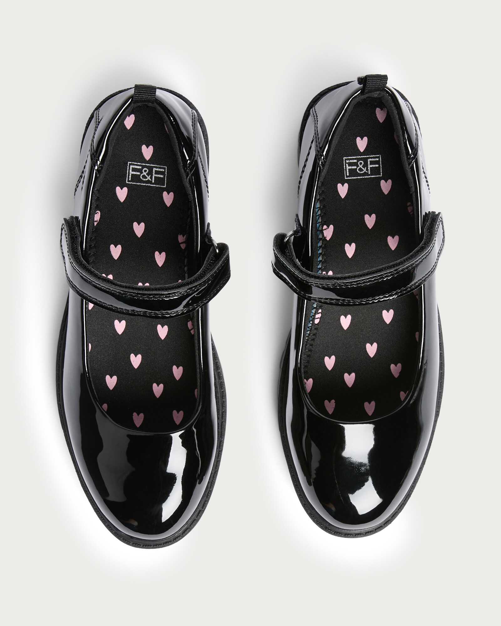 F&F School Girls Patent Mary Jane Shoes in Black thumbnail 2