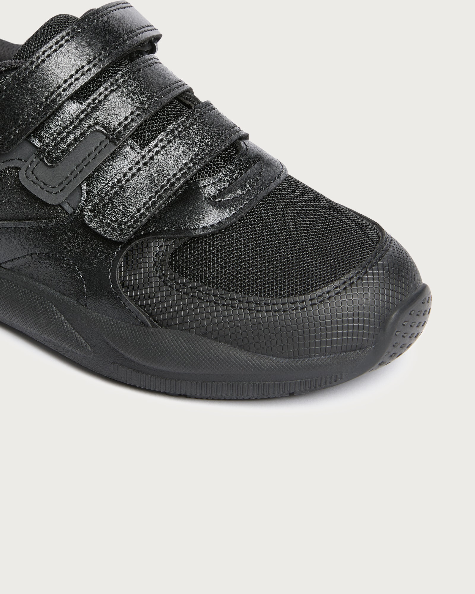 F&F School Boys Triple Strap Fastening Trainers in Black thumbnail 3