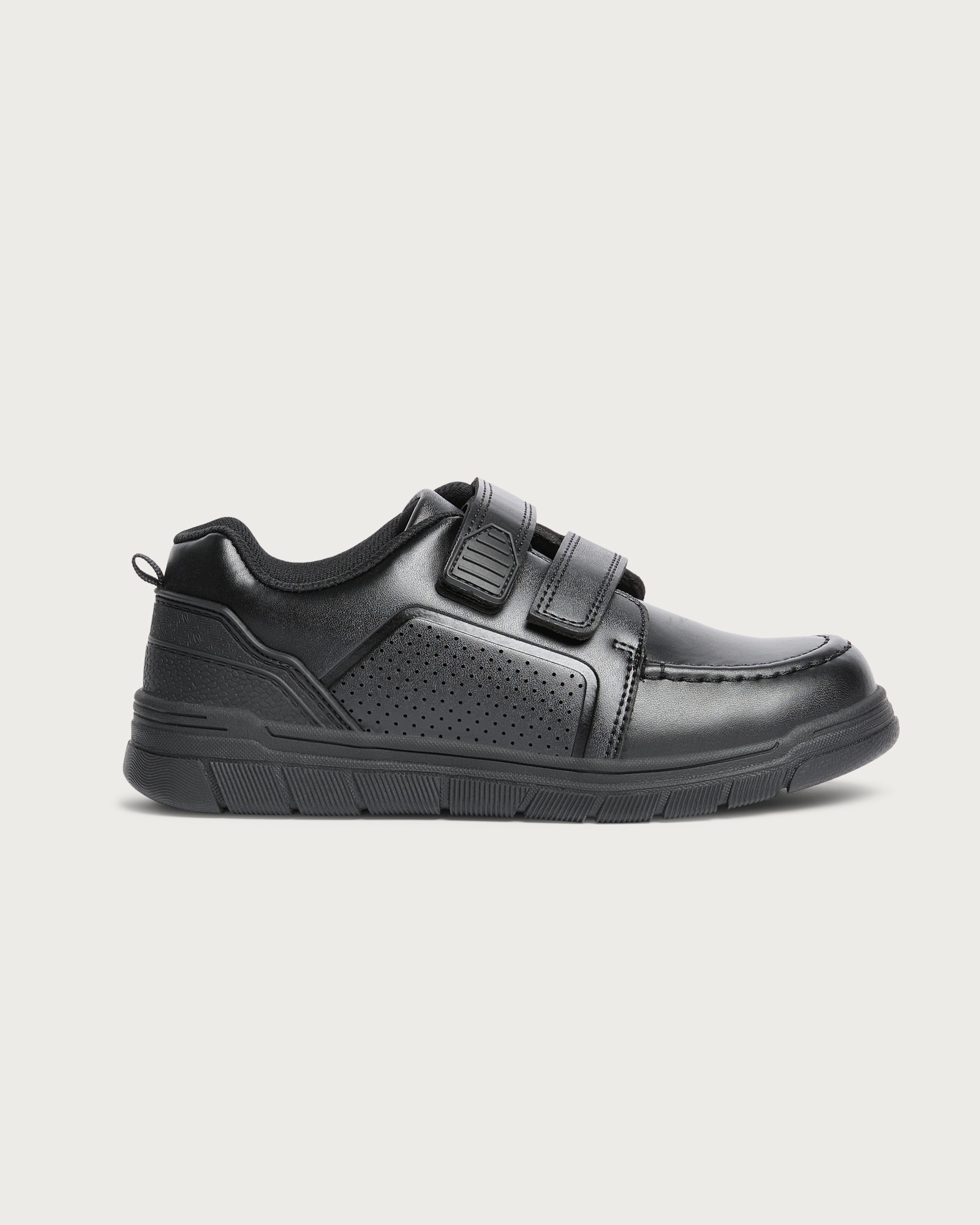 F&F School Boys Double Strap Shoes in Black
