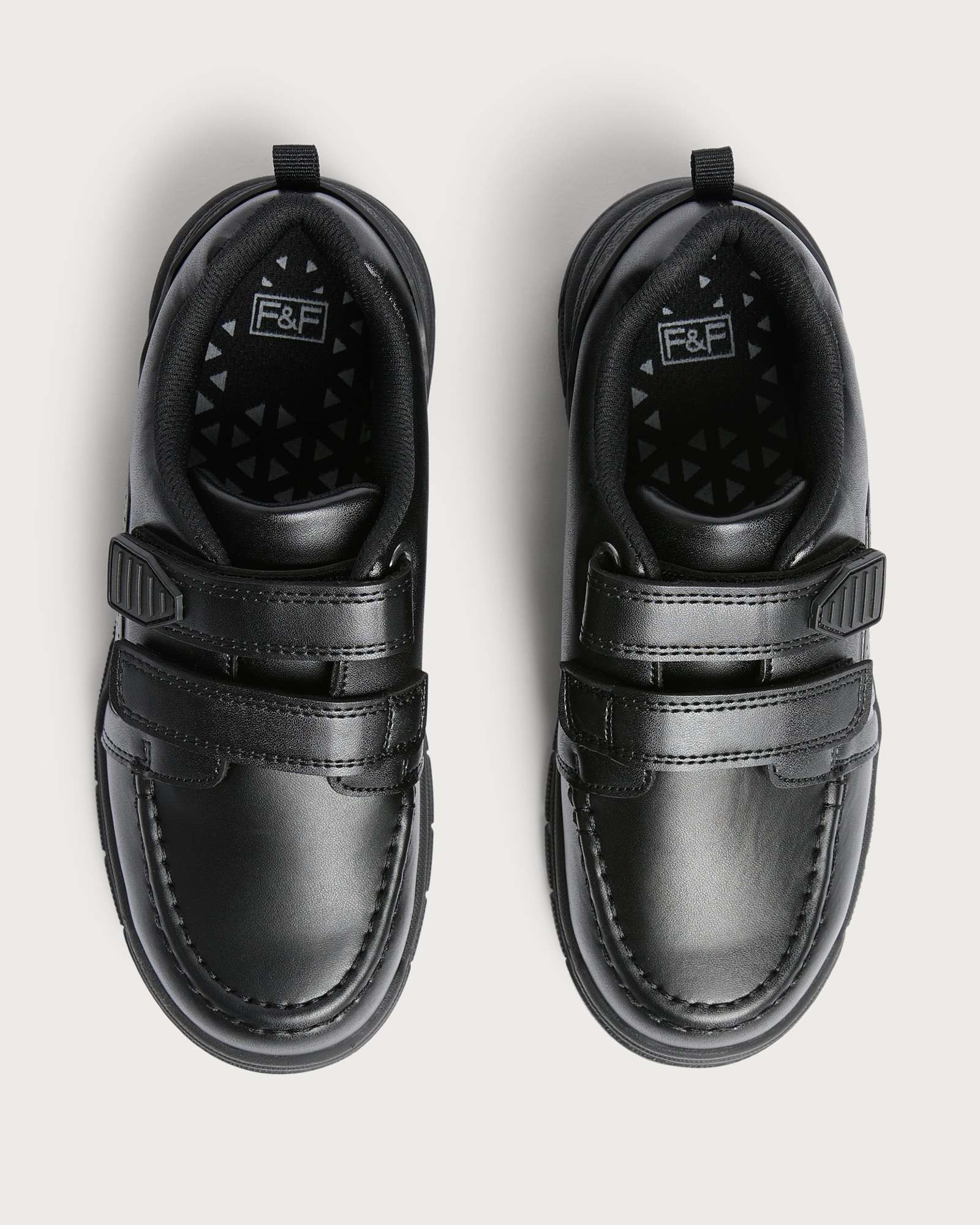 F&F School Boys Double Strap Shoes in Black thumbnail 2