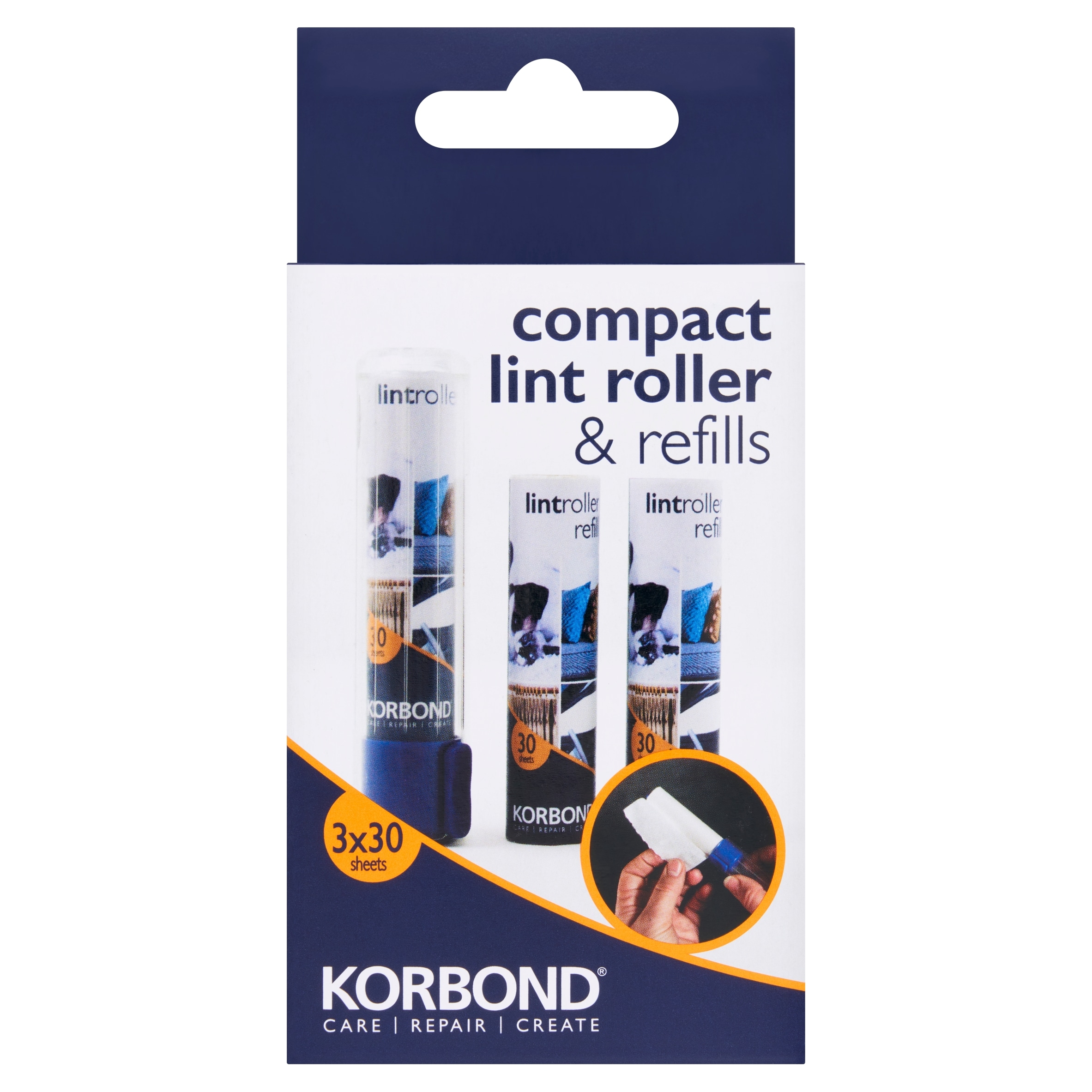 Korbond Compact Lint Roller & Refills