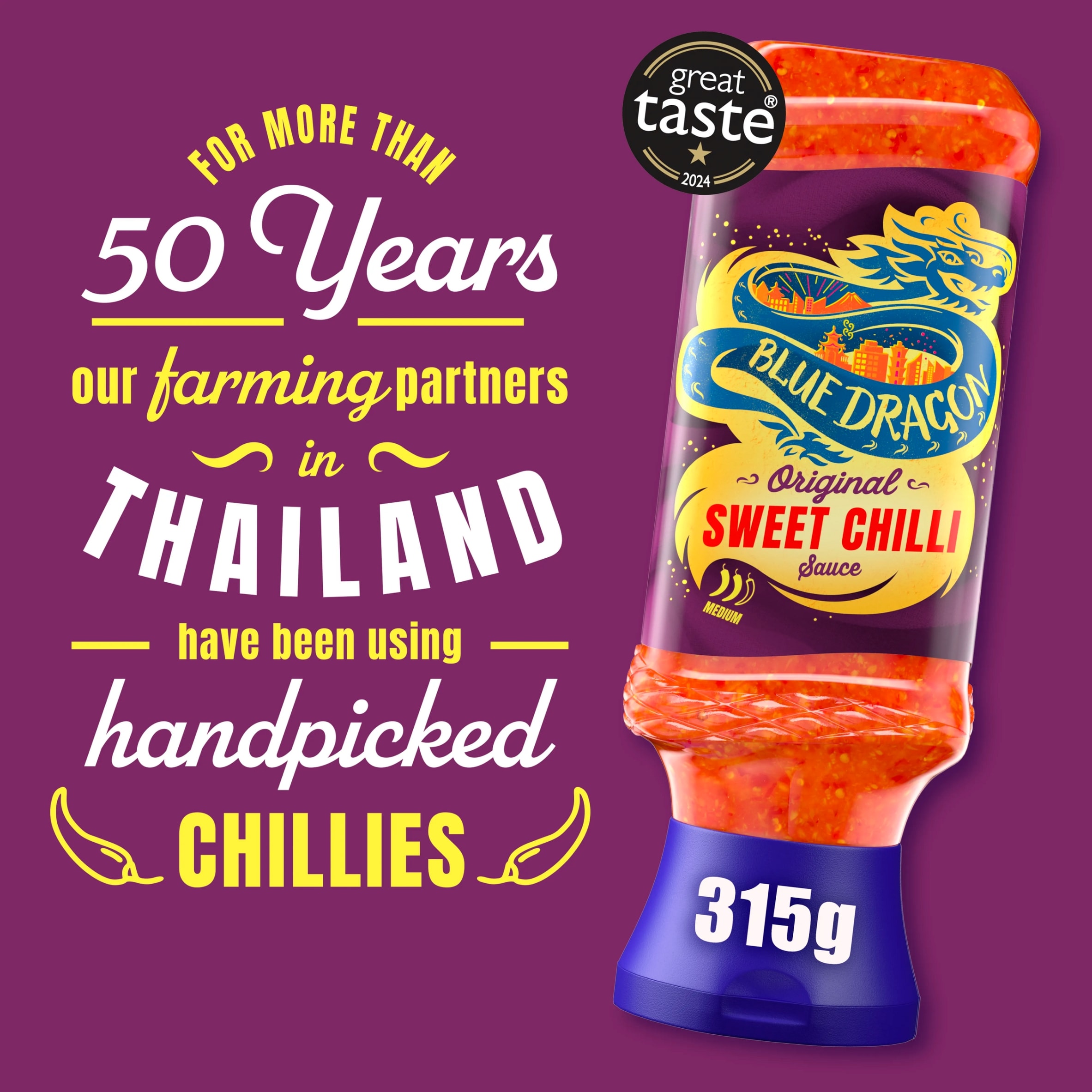 Blue Dragon Original Thai Sweet Chilli Dipping Sauce 315g thumbnail 3