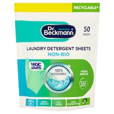 Dr. Beckmann Magic Leaves Laundry Detergent Sheets Non-Bio Fresh Breeze 50 sheets 200g