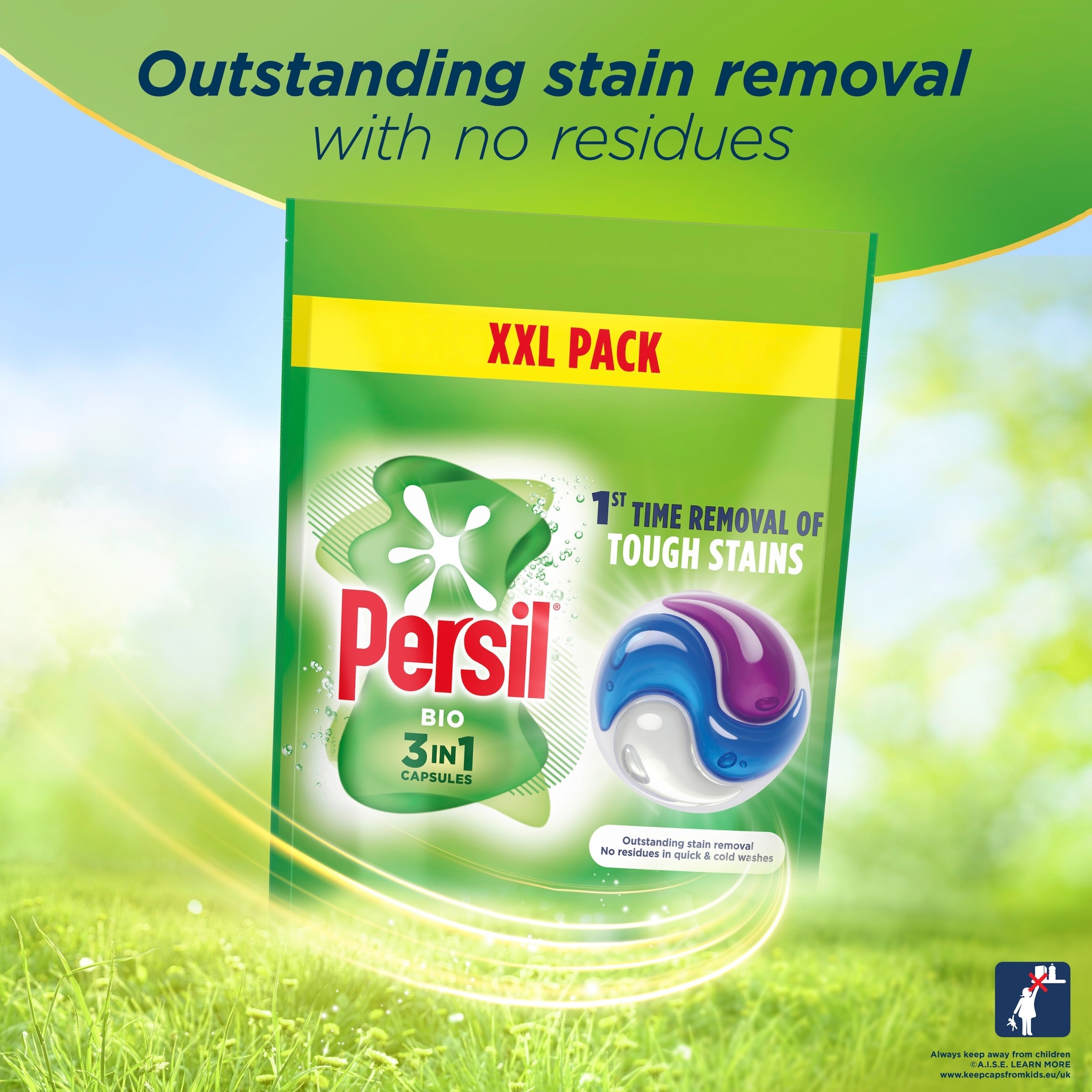 Persil Bio 3 in 1 Laundry Washing Detergent Capsules 48 Washes 1012.8g thumbnail 2