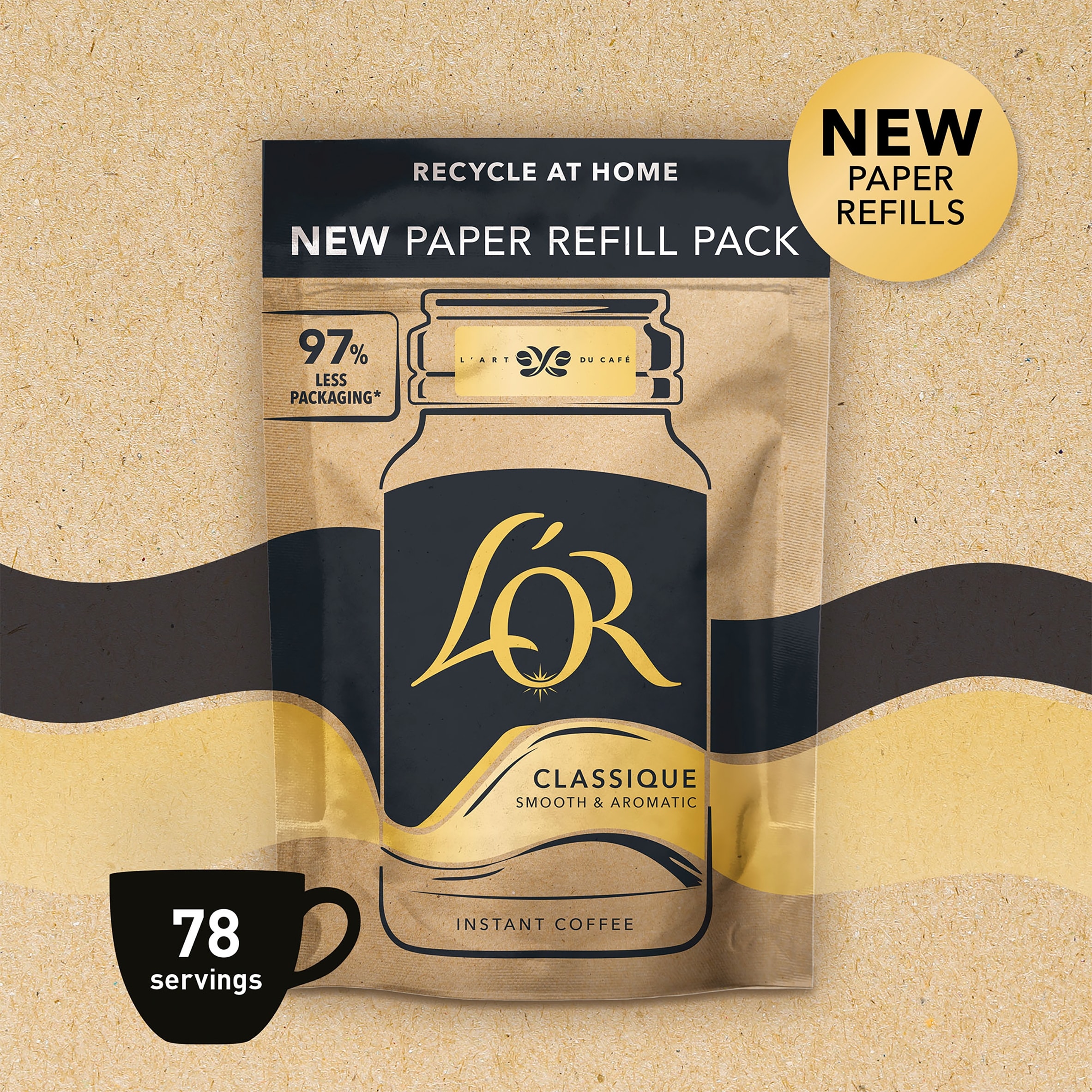 L'Or Classique Instant Coffee Paper Refill 125g thumbnail 2