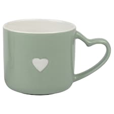 F&F Home Sage Heart Handle Mug