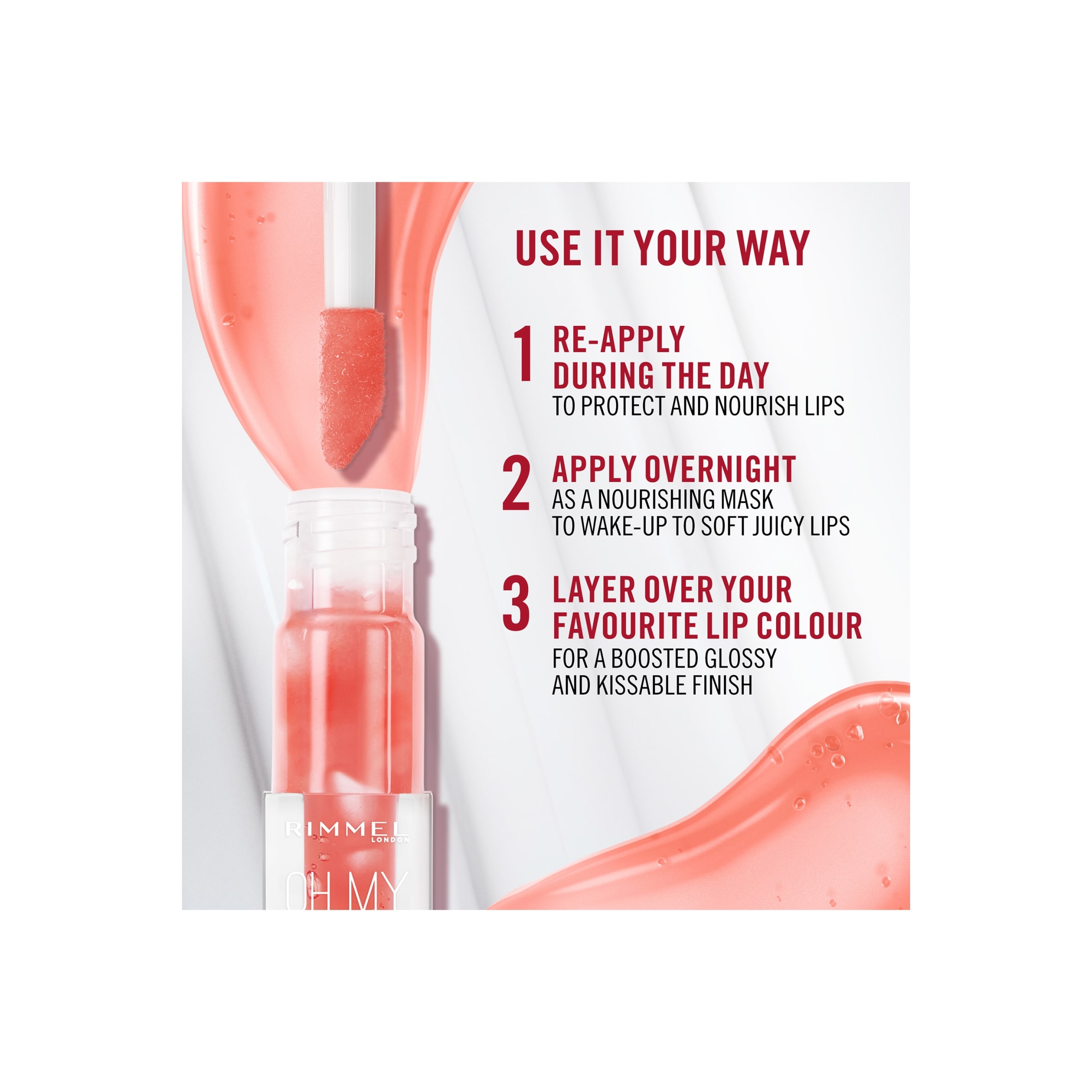 Rimmel Oh My Gloss! Lip Oil Pink Flush 4.5ml thumbnail 4