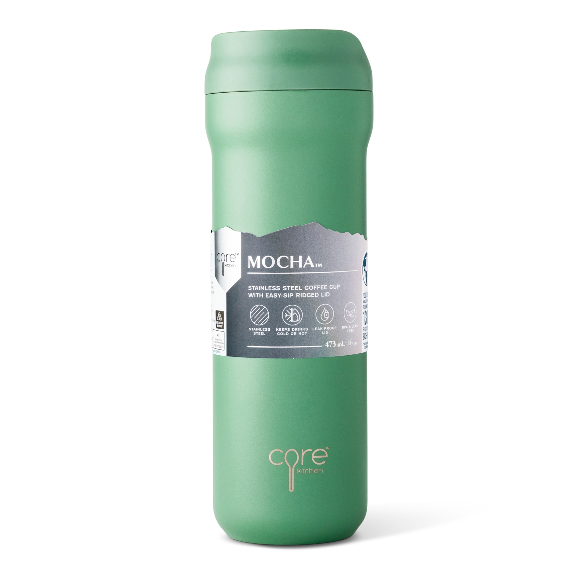Core Kitchen Green Mocha Coffee Cup 473mL