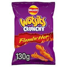 Walkers Wotsits Crunchy Extra Flamin' Hot Crisps 130g